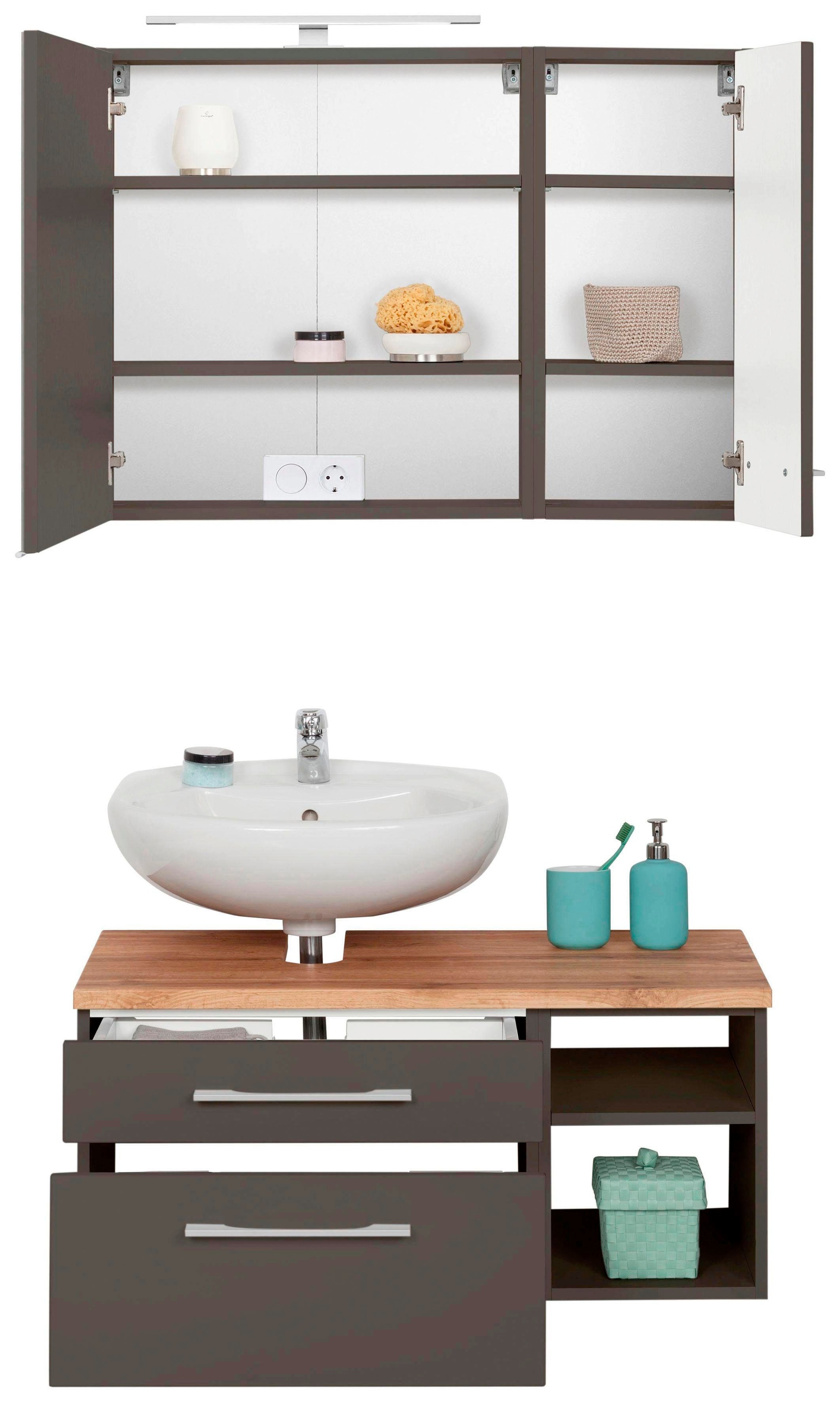 welltime Badmöbel-Set »Davos« 3 Stk. tlg.