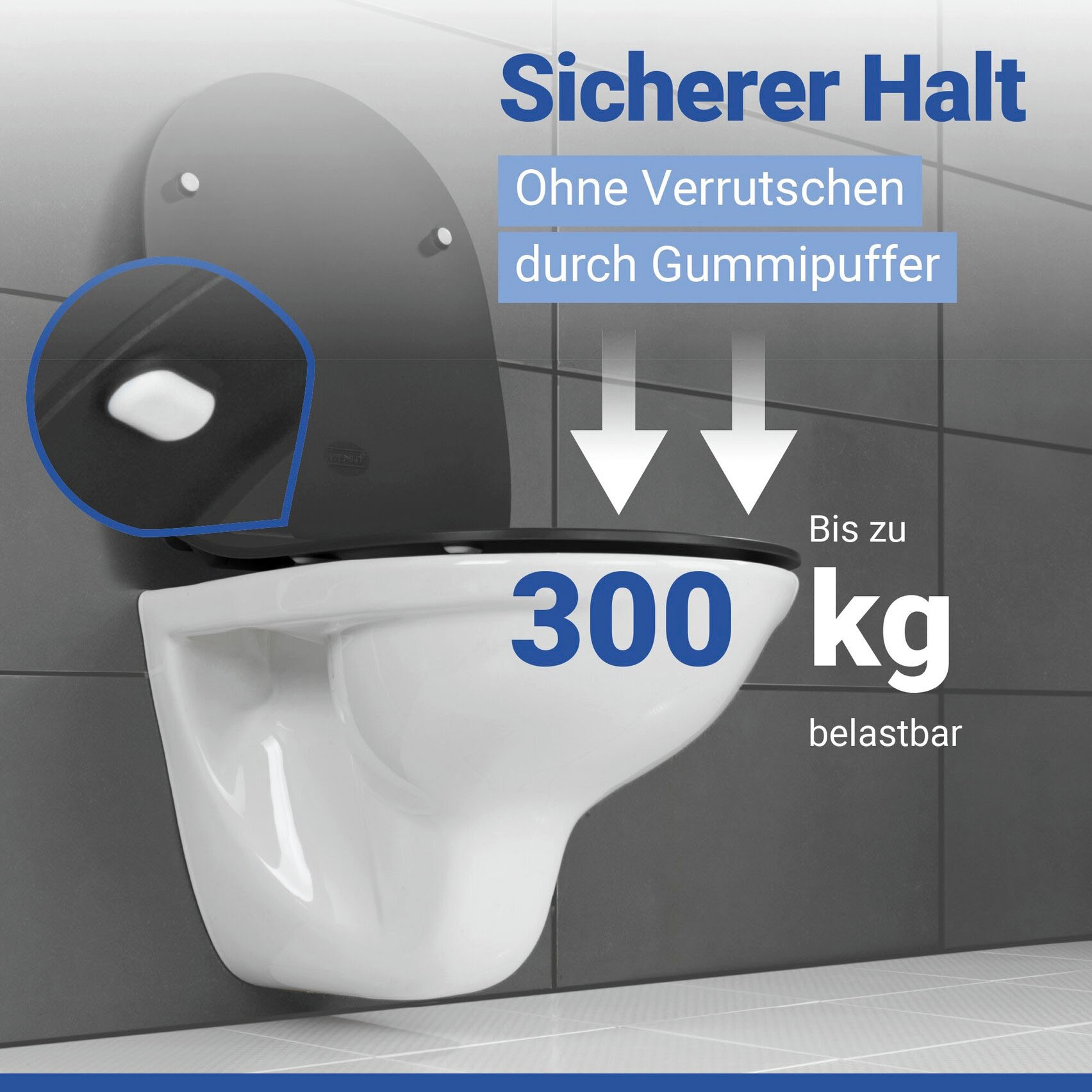 WENKO WC-Sitz »Sedilo matt Schwarz« 1 Stk. tlg. aus Duroplast, mit Absenkautomatik
