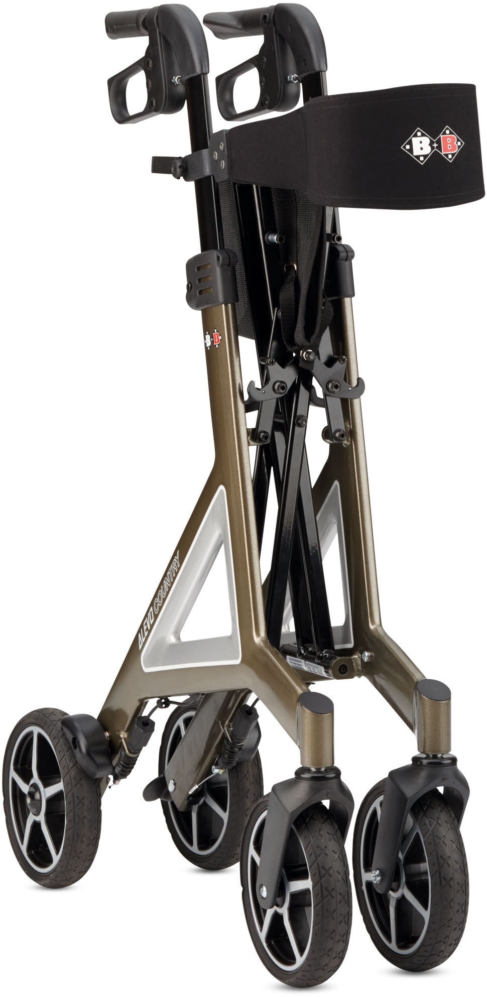 Bischoff & Bischoff Rollator »Alevo Country Rollator«, faltbar - für innen und außen, mit Profil-Bereifung, Sitzhöhe 51 cm