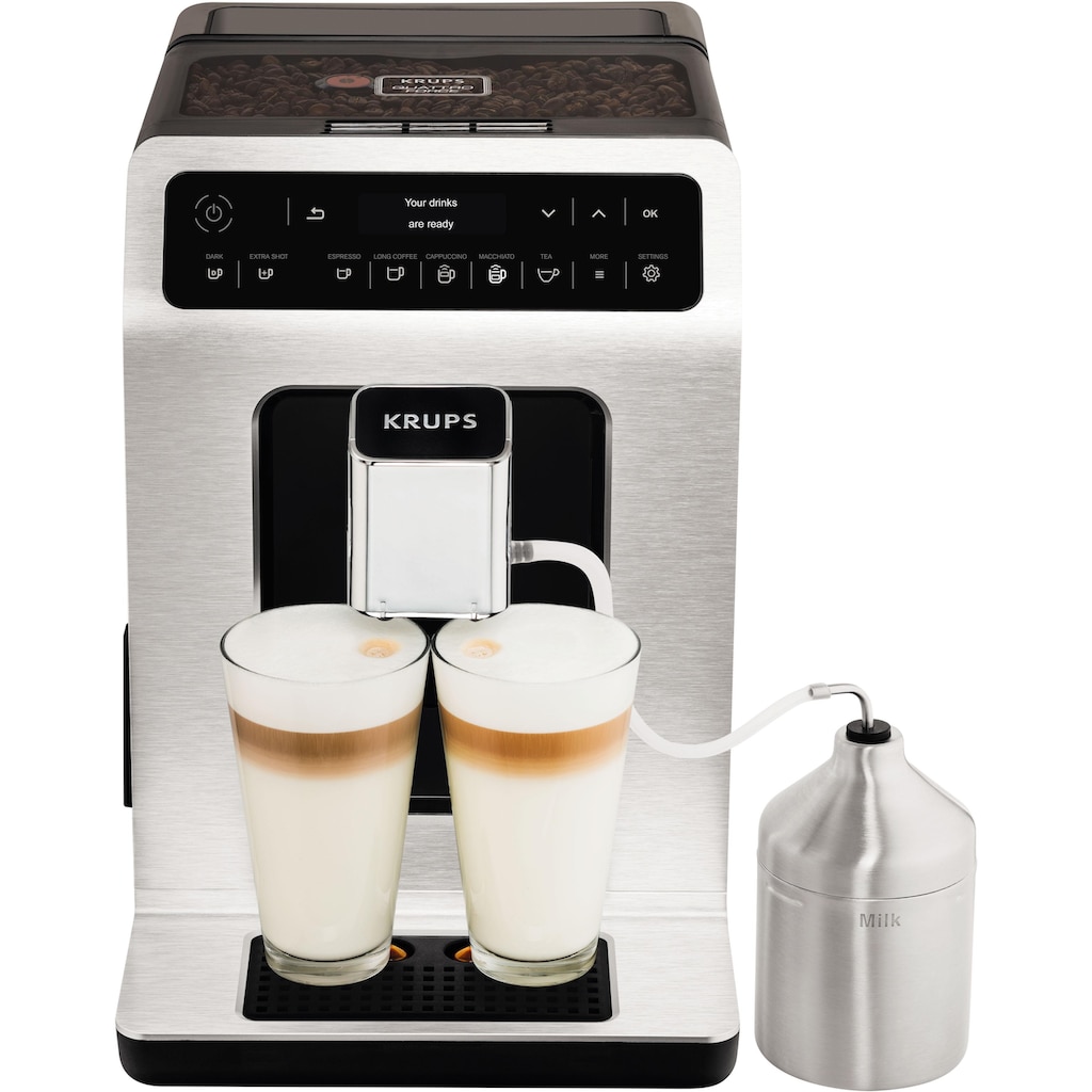 Krups Kaffeevollautomat »EA891D Evidence«, Barista Quattro Force Technologie, 12 Kaffee-Variationen + 3 Tee-Variationen, One-Touch-Cappuccino Funktion, OLED-Display und Touchscreen
