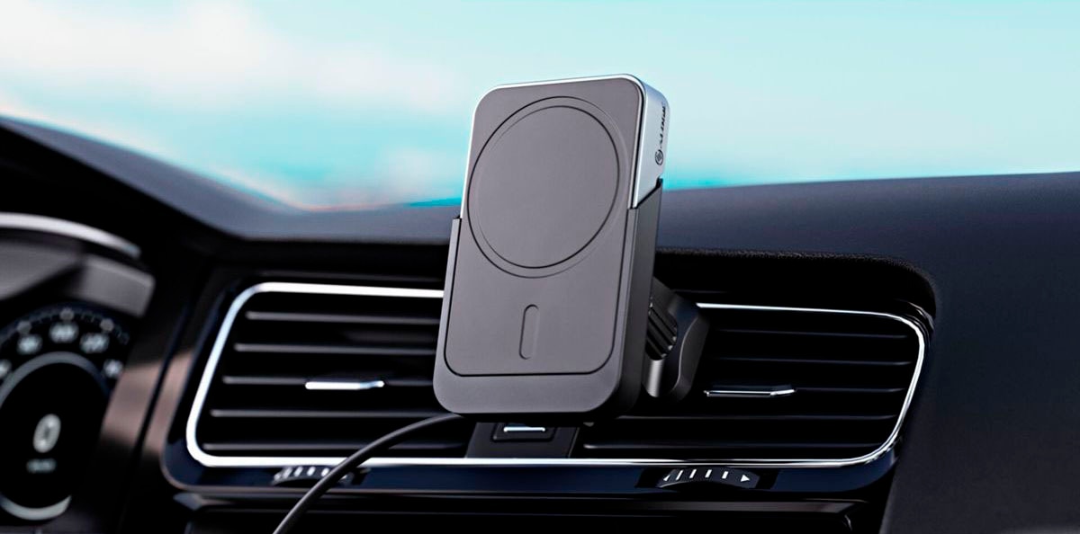 ALOGIC Powerbank »Matrix+ Magnetic Wireless Car Powerbank Air Vent Mount« Matrix+ Magnetic Wireless Car Powerbank Air Vent Mount 5.000 mAh