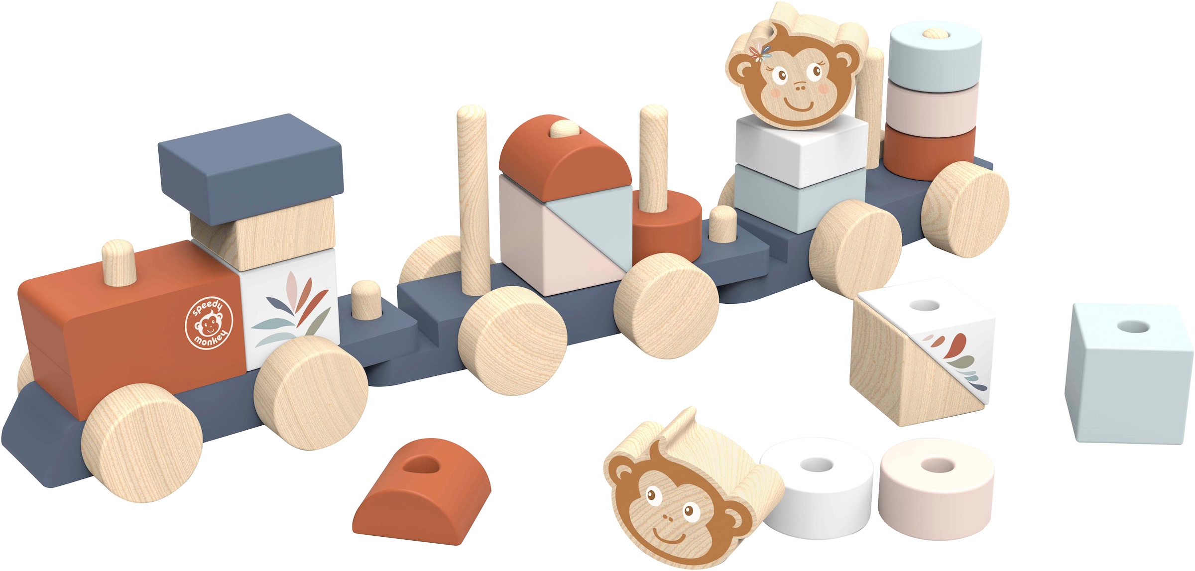 speedy monkey Stapelspielzeug »Stapelzug«, aus Holz; FSC®- schützt Wald - weltweit