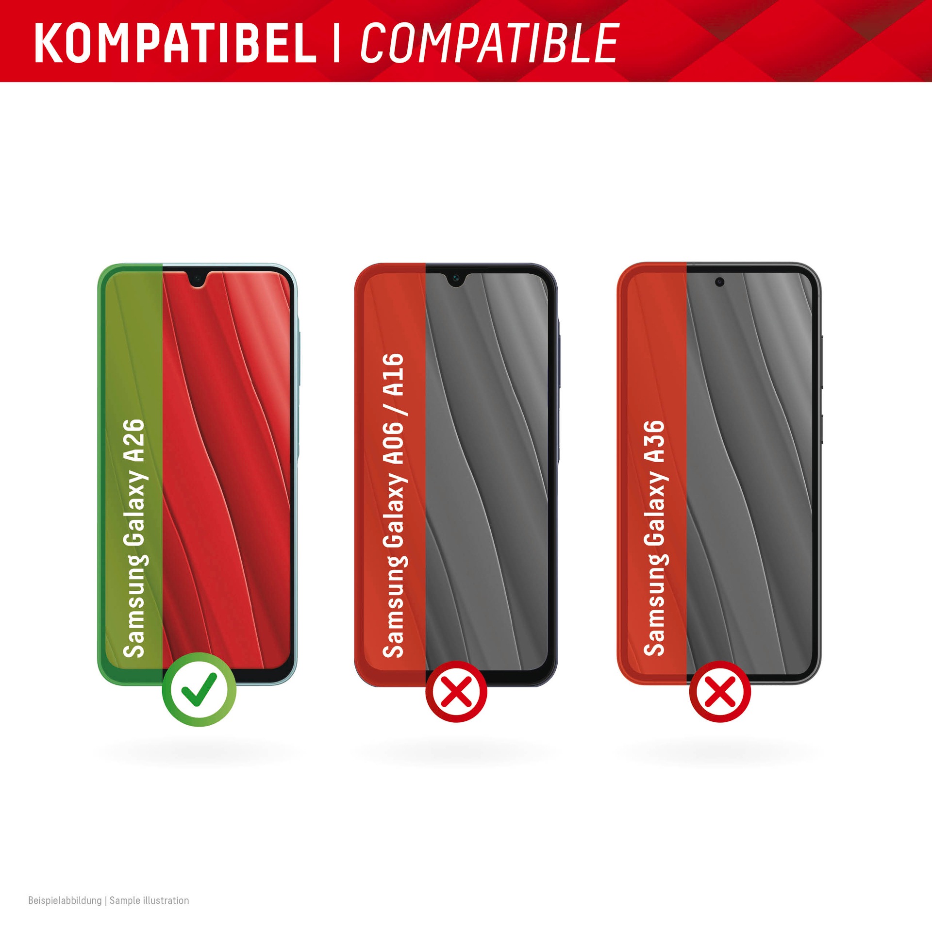 Displex Displayschutzglas »Smart Glass Screen Protection - ultra-dünn, unzerbrechlich, unsichtbar« für Samsung Galaxy A26 Displayschutzfolie, Schutzfolie, Bildschirmschutz, kratz- & stoßfest