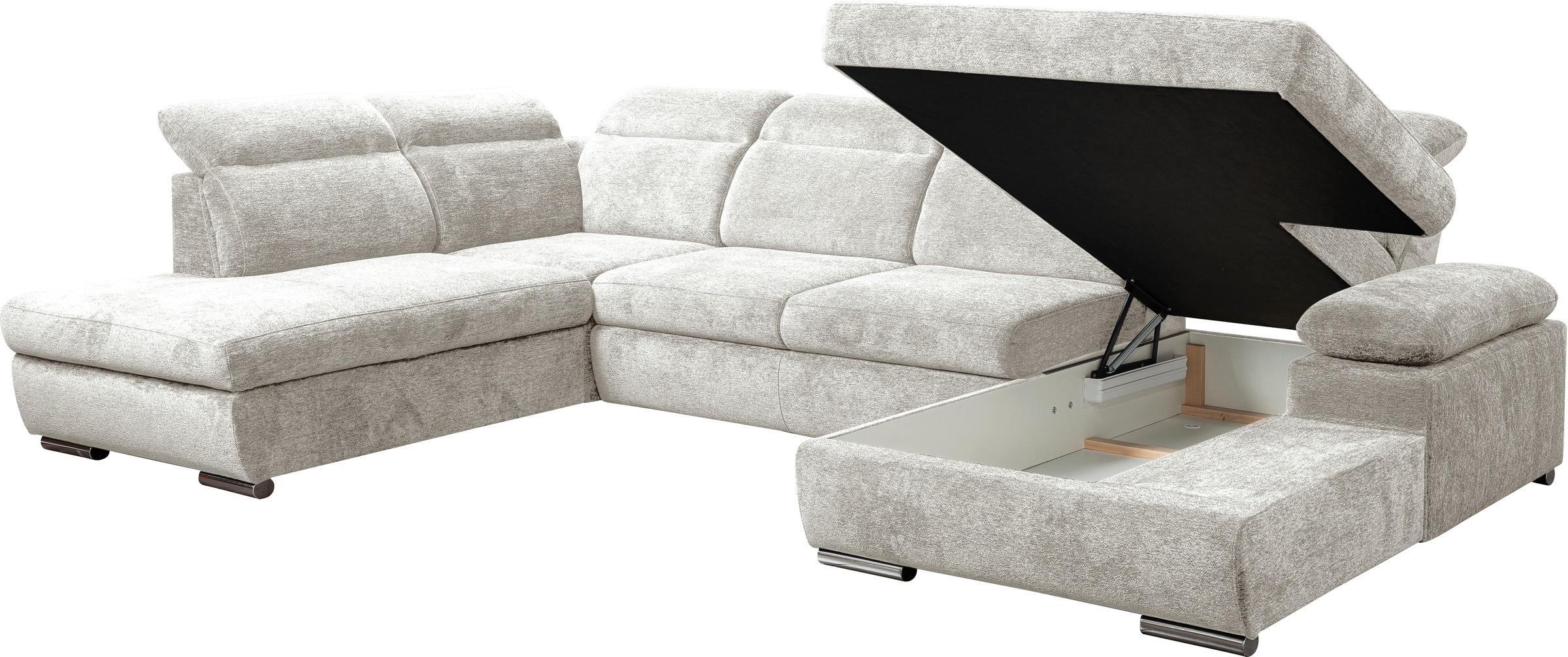 WERK2 Wohnlandschaft »Cordoba inkl. Bett, Bettkasten & Kopfteilfunktion, Breite 359 cm«