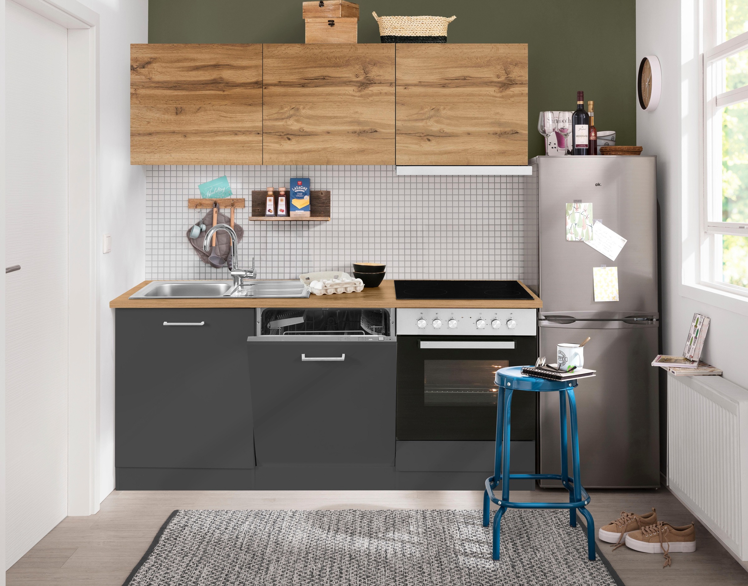 KOCHSTATION Küchenzeile »KS-Kehl« mit E-Geräten, Breite 180 cm, inkl. Gesch günstig online kaufen
