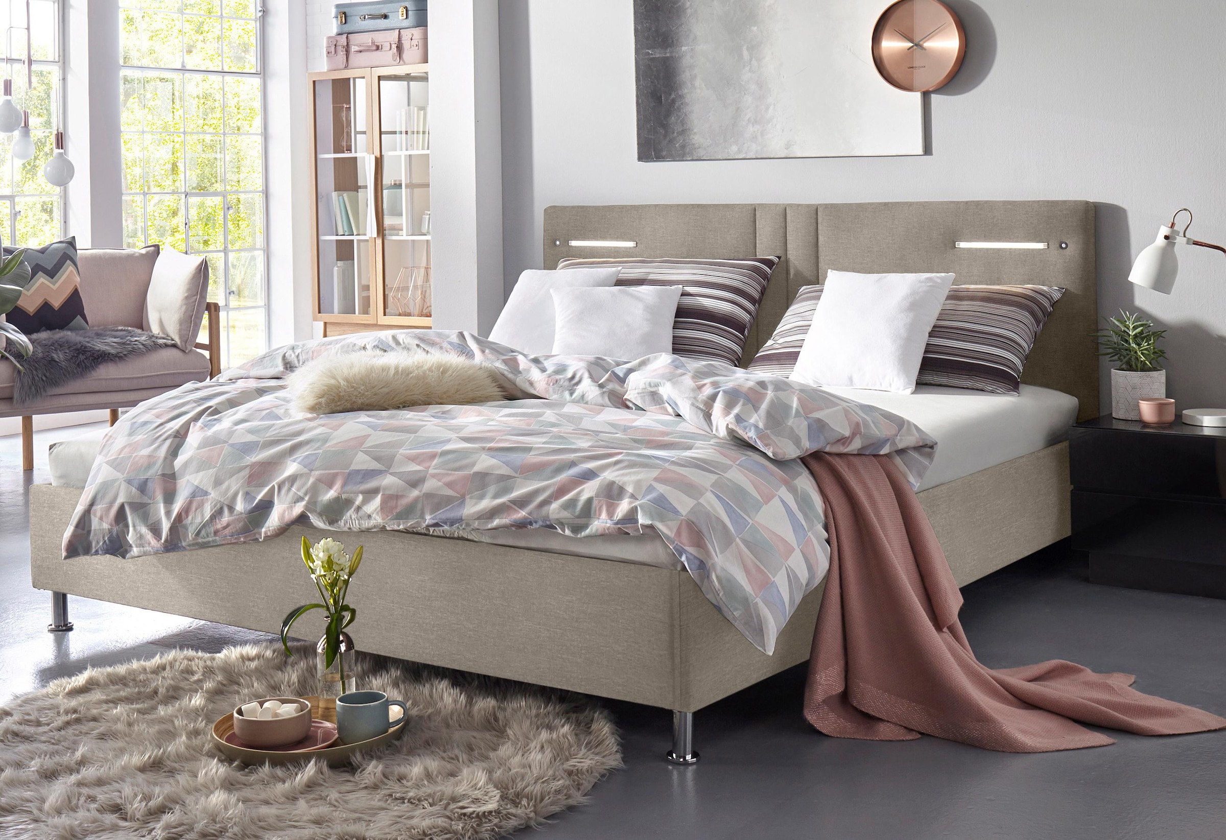 Westfalia Schlafkomfort Polsterbett "Elba" wahlweise mit LED-Beleuchtung günstig online kaufen