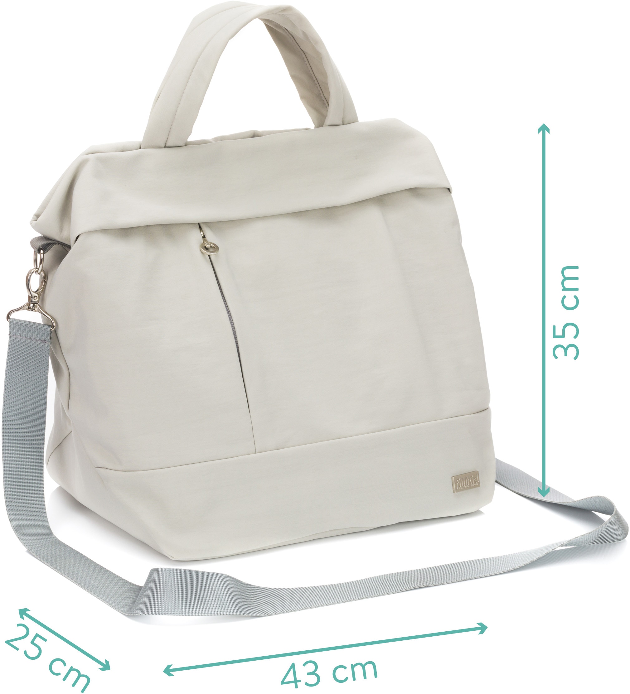 Fillikid Wickeltasche »Palma, grau«, mit Thermotasche und Wickelunterlage