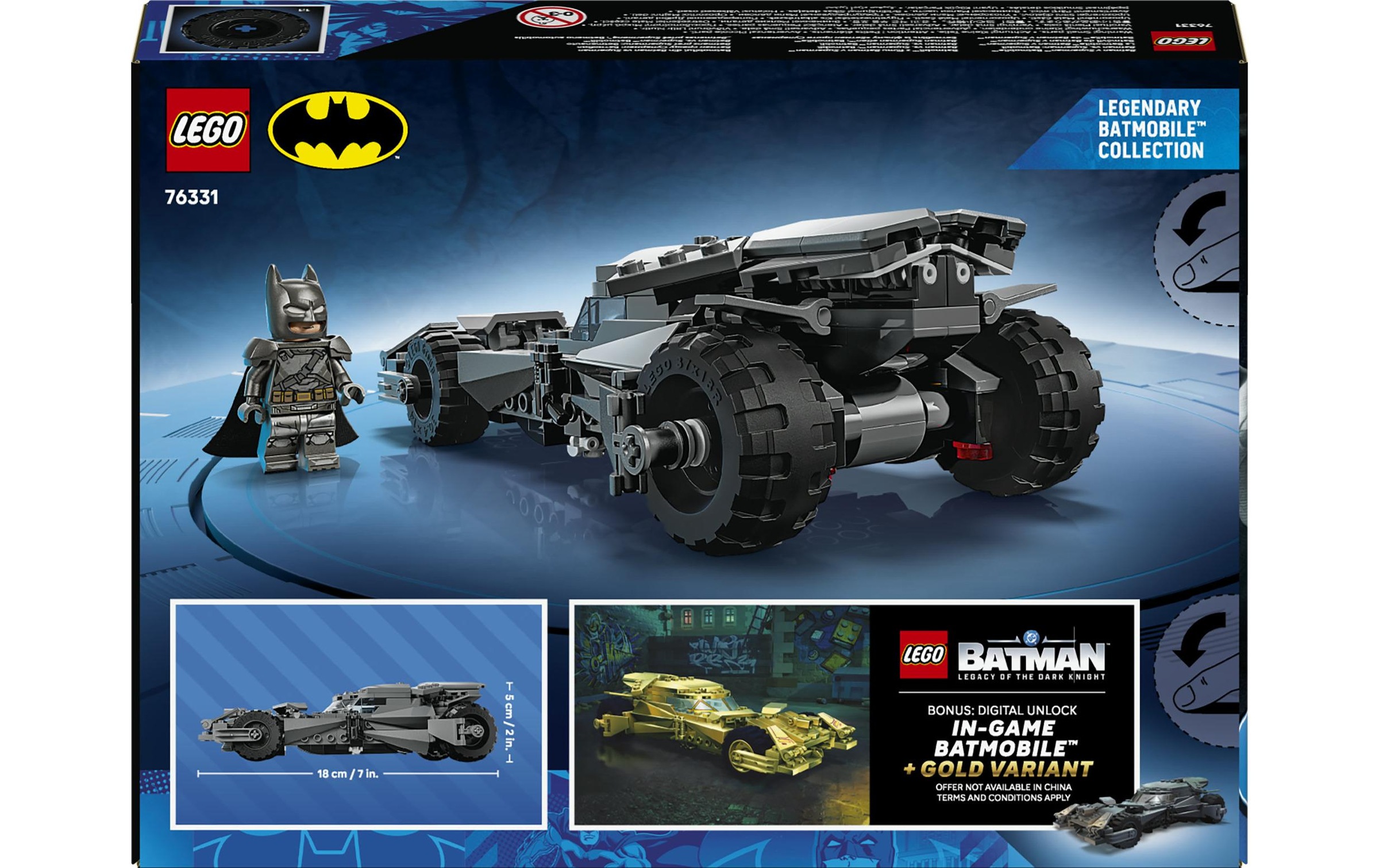 LEGO® Konstruktionsspielsteine »Batman vs. Superman: Batmobil (76331), LEGO Super Heroes«