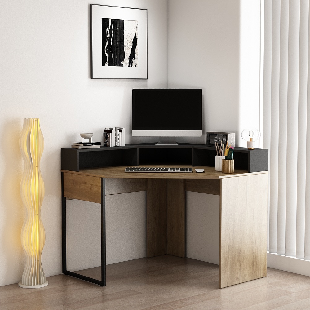 OTTO home Eckschreibtisch »Moid« mit Schreibtischaufsatz, modernes Design, B. 100 cm