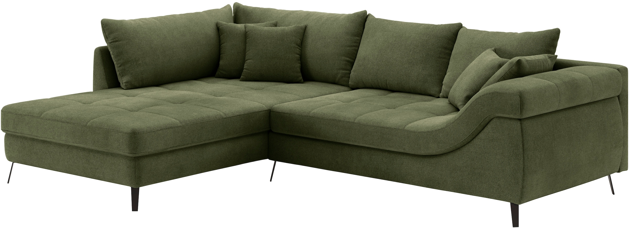 Mr. Couch Ecksofa »Portofino L-Form«, 4 Bezugsqualitäten, 13,5 cm hohe Meta günstig online kaufen