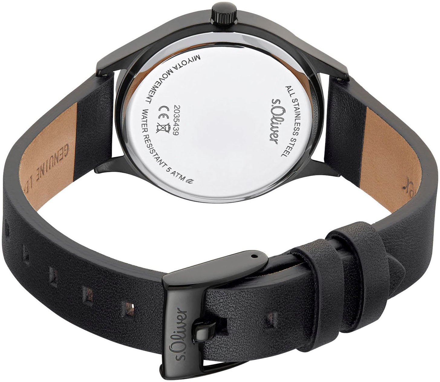 s.Oliver Quarzuhr, Armbanduhr, Damenuhr, analog, Lederarmband