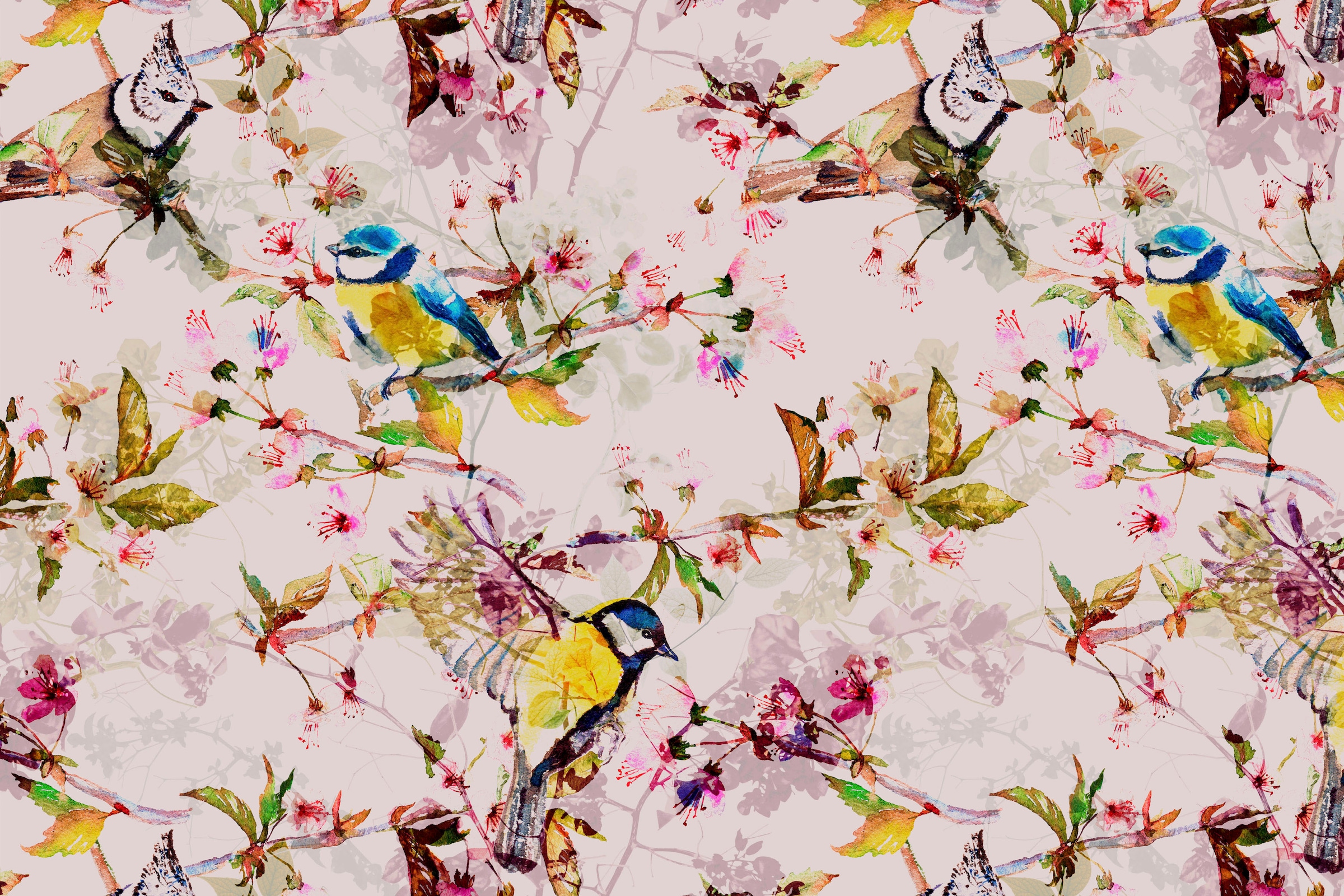 A.S. Création Leinwandbild »songbirds«, Kunst-Vögel-Kinder, (1 St.), Keilrahmen Bild Floral Leinwand-Bild Wohnzimmer modern Wandbild Kinder