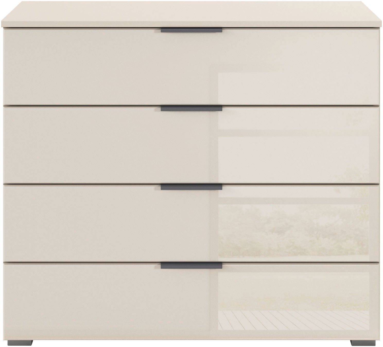 rauch Schubkastenkommode »Sideboard Schubladenkommode Schubladenkommode AGORDO mit Glasfront«, (in zwei Griff-Farben, Breite 80 cm inkl. Soft-Close-Funktion), vier große und geräumige Schubladen mit viel Stauraum MADE IN GERMANY