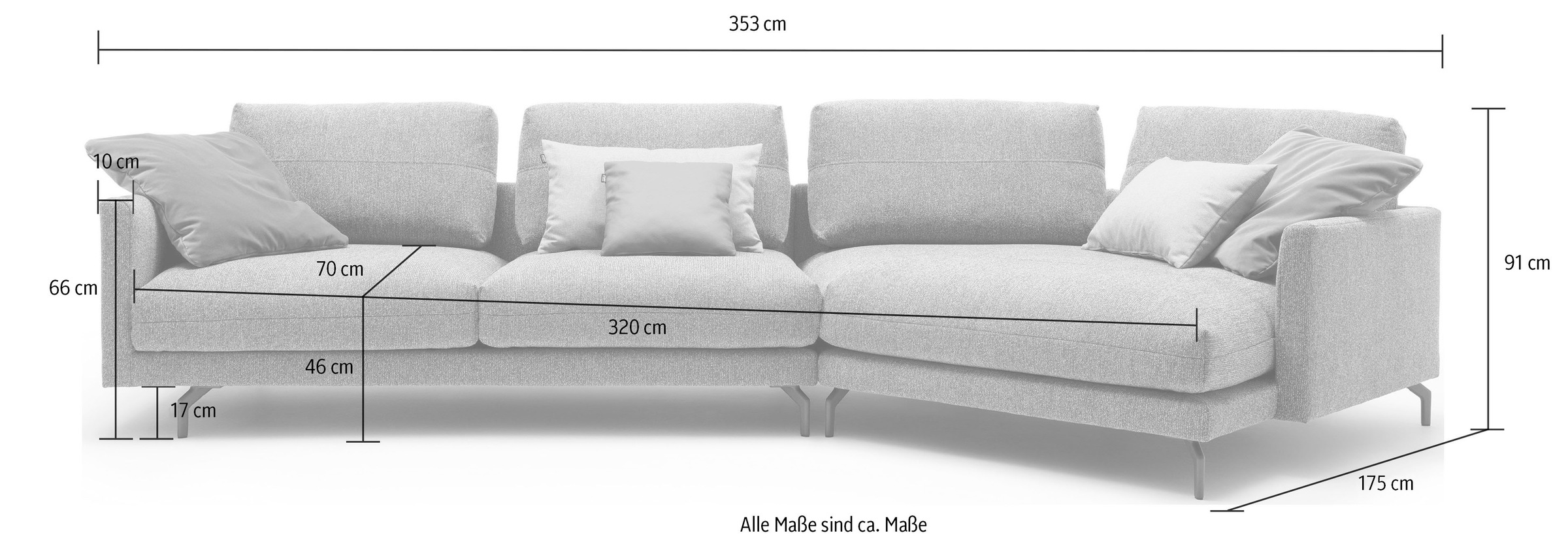 Creation BY ROLF BENZ Wohnlandschaft »CR.414«, Wahlweise aus Leder oder Chenille