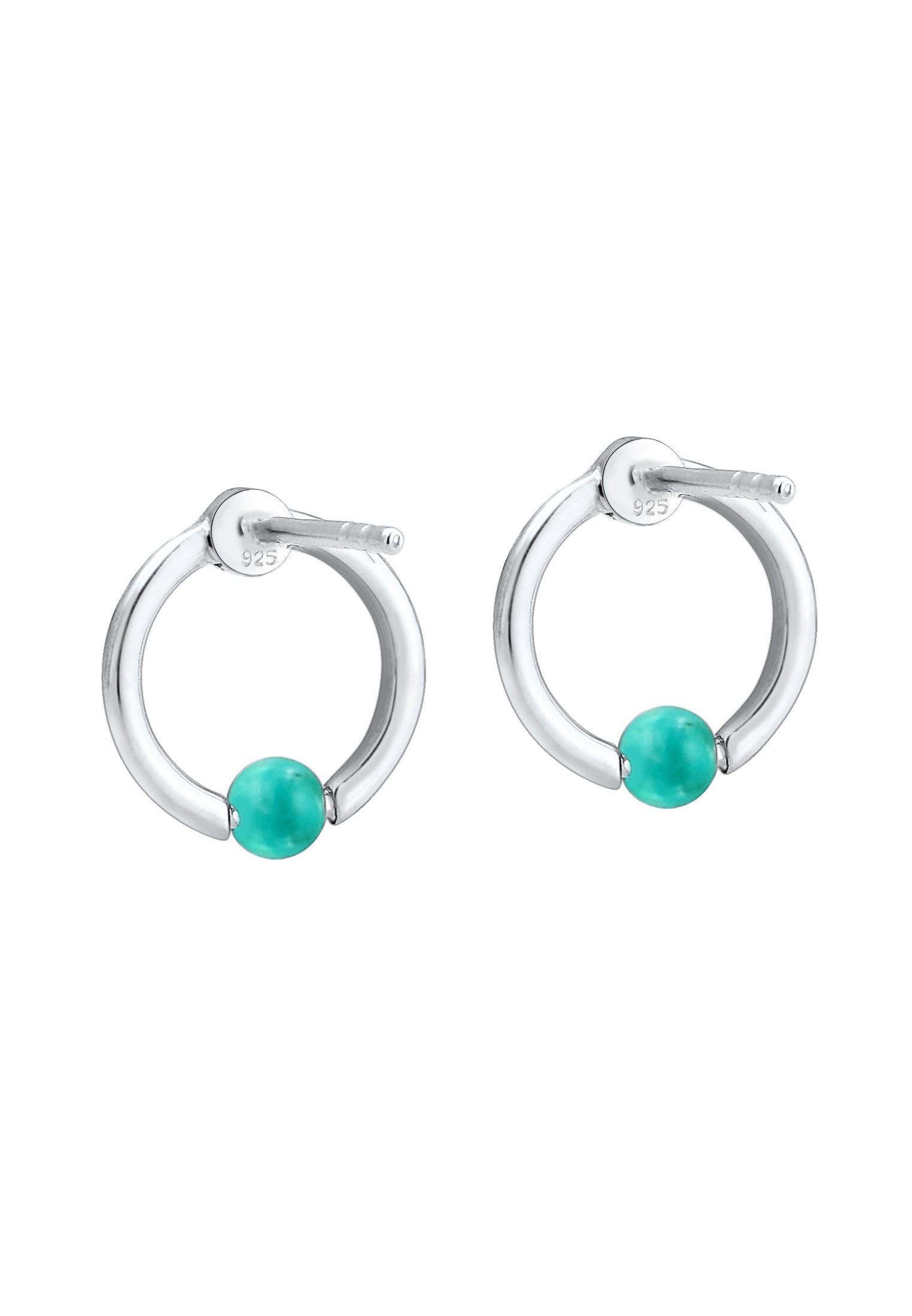 Elli Paar Ohrstecker »Kreis Howlith Stein Synthetischer Opal 925 Silber«