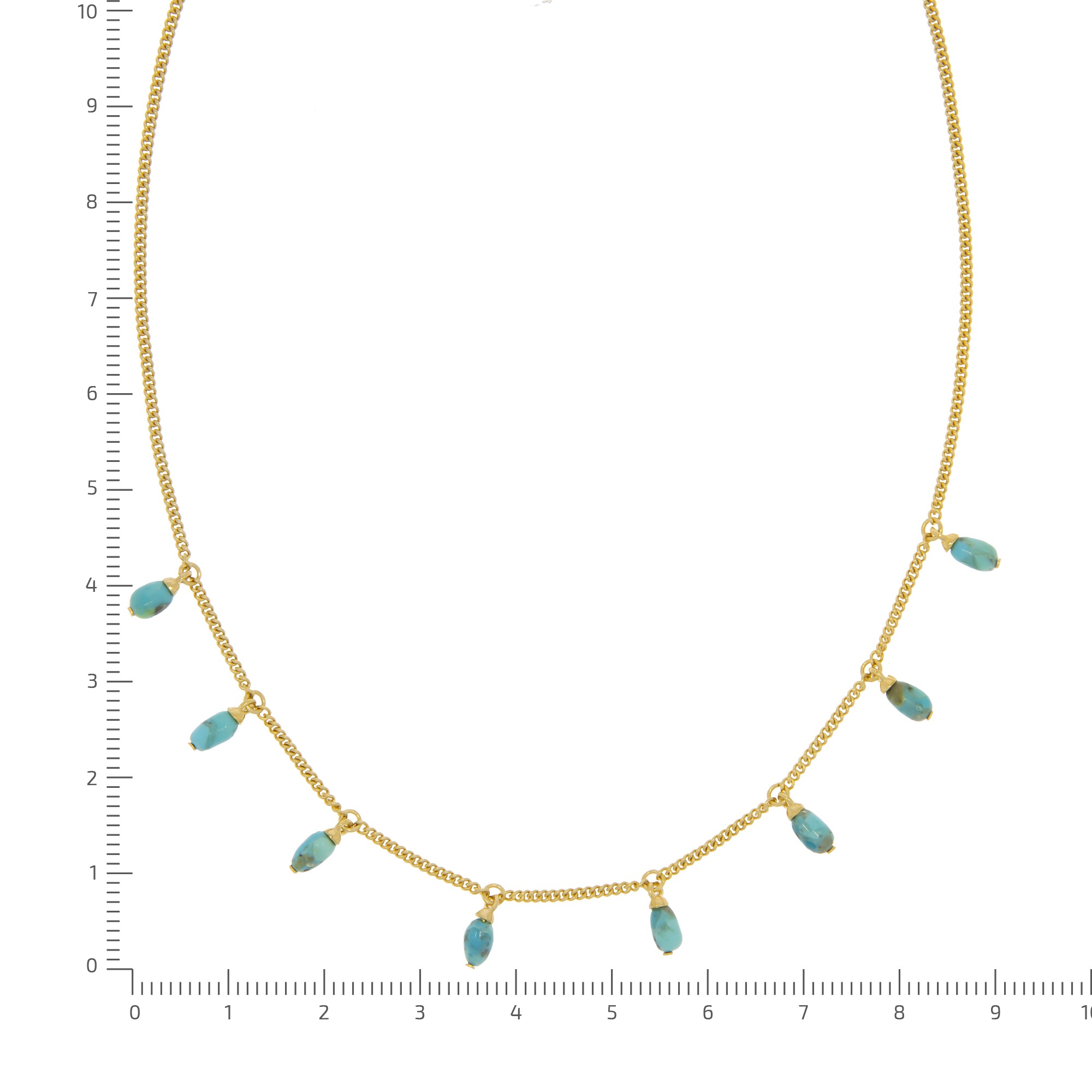 Zeeme Collierkettchen »925/- Sterling Silber vergoldet Türkis«
