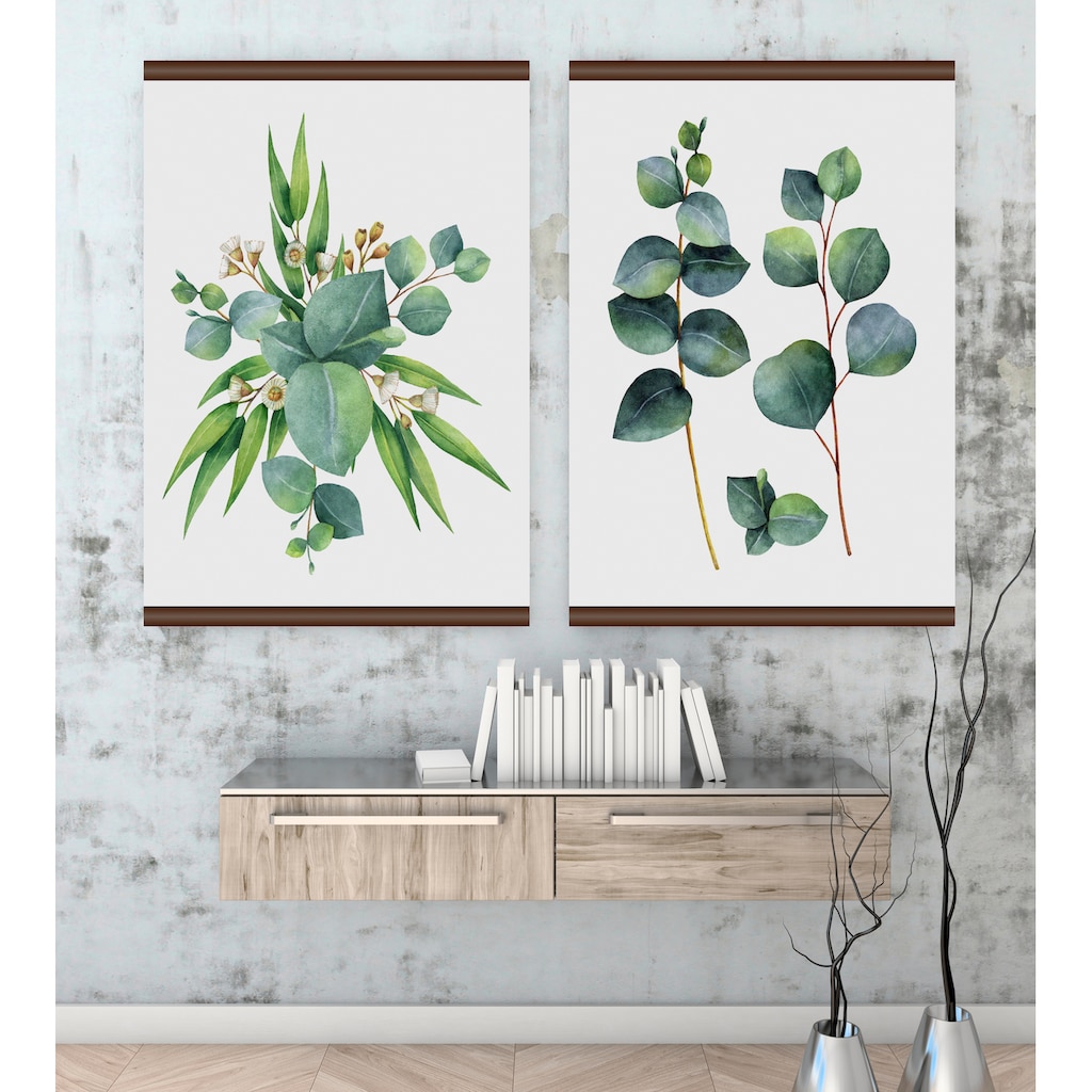 queence Leinwandbild »Eukalyptus Pflanze«