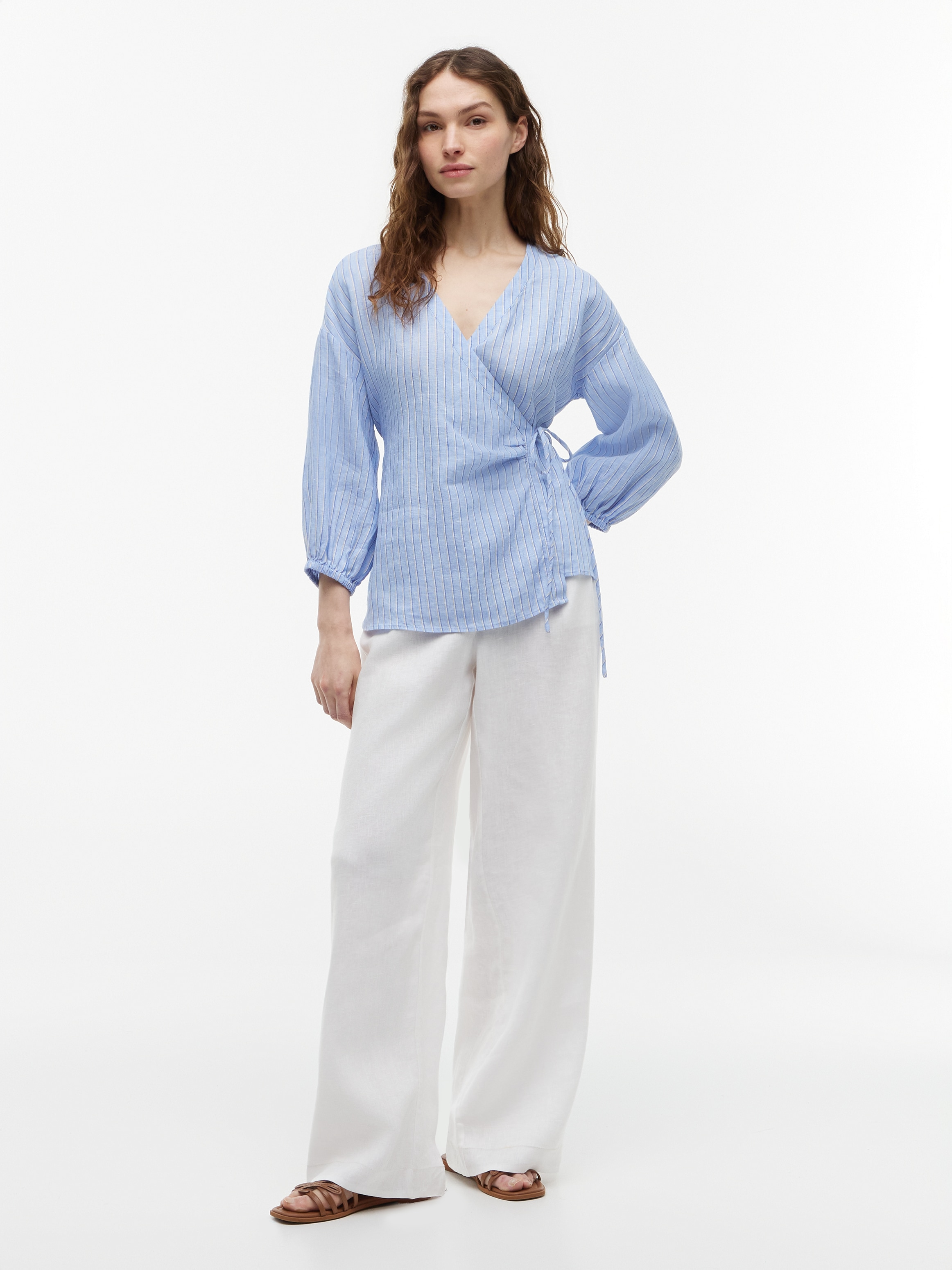 Tommy Hilfiger Wickelbluse »SUMMER LINEN WRAP TIE BLOUSE« Leinen