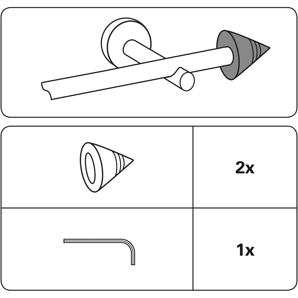 GARDINIA Gardinenstangen-Endstück »Memphis«, (2 St.)