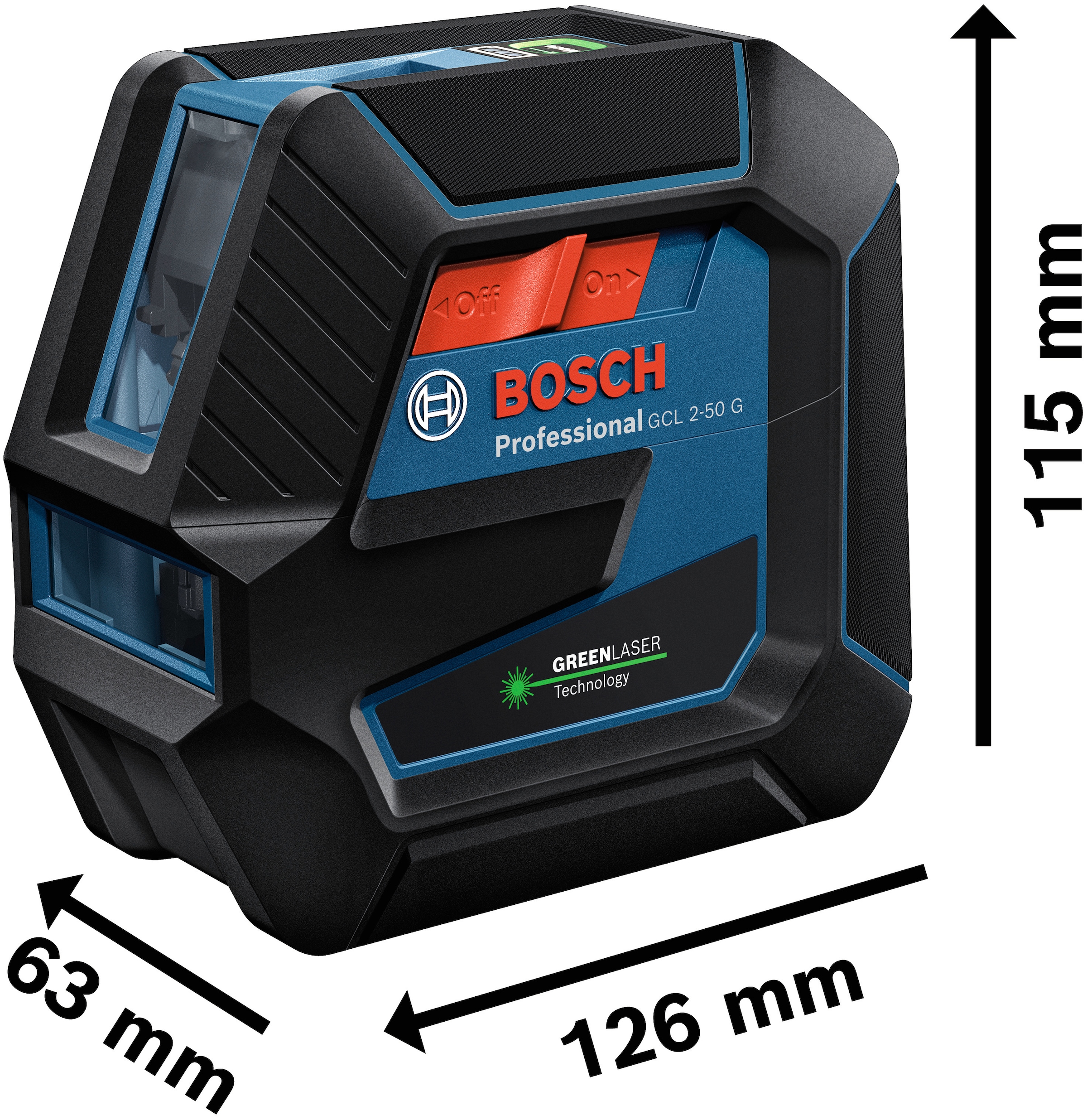 Bosch Professional Punkt- und Linienlaser »GCL 2-50 G Professional«, Staub- und Spritzwasserschutz IP64, für Laser-Empfänger LR 7