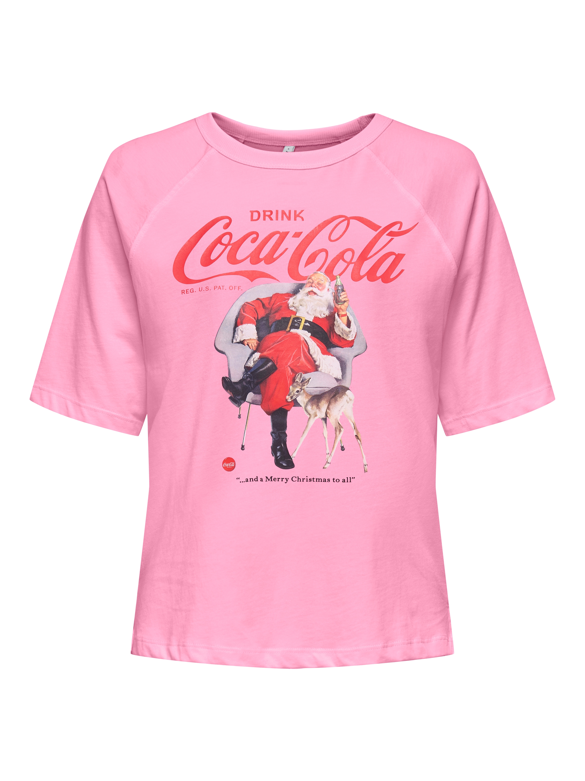 ONLY CARMAKOMA Kurzarmshirt »CARCOCA COLA XMAS LIFE S/S TOP JRS«