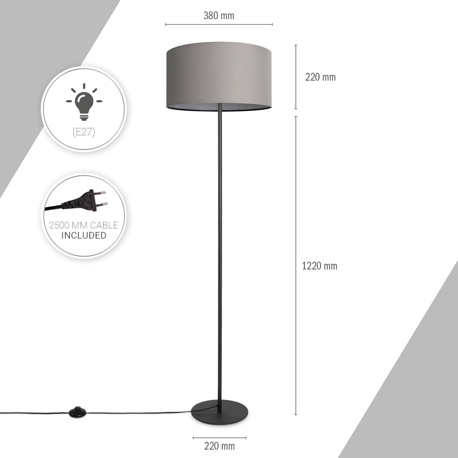Stehlampe Einbeinig, Modern Deko »Uni Paco online Color«, 1 bestellen flammig-flammig, LED Home Schlafzimmer, Stehleuchte E27 Wohnzimmer