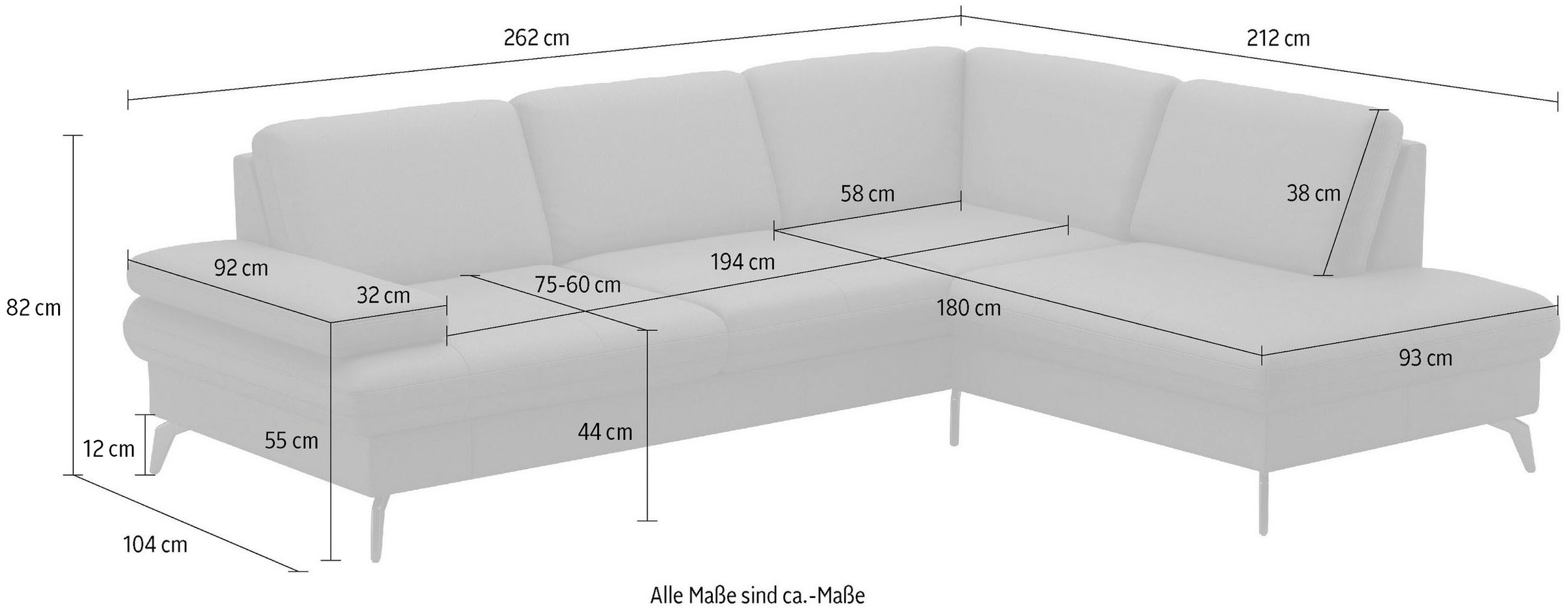 sit&more Ecksofa »Morris L-Form, inkl. Sitztiefenverstellung«, wahlweise mit Armteilverstellung, Bettfunktion & Bettkasten