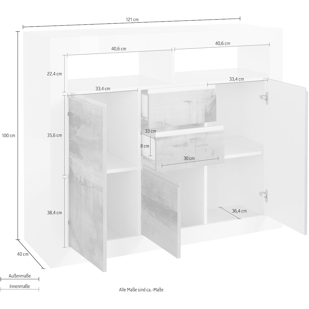 Tecnos Highboard »Zoe«