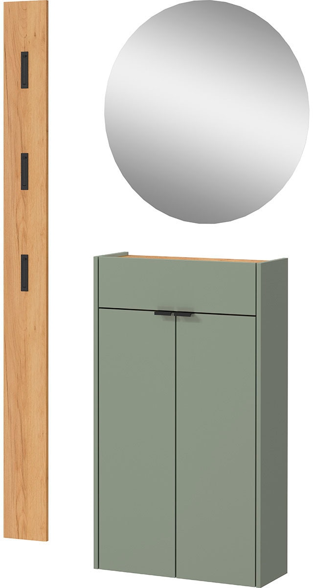GERMANIA Garderoben-Set »Ameca«, (Set, 3 St.), mit Mehrzweckschrank,  Spiegel und Garderobenpaneel, geringe Tiefe auf Rechnung kaufen