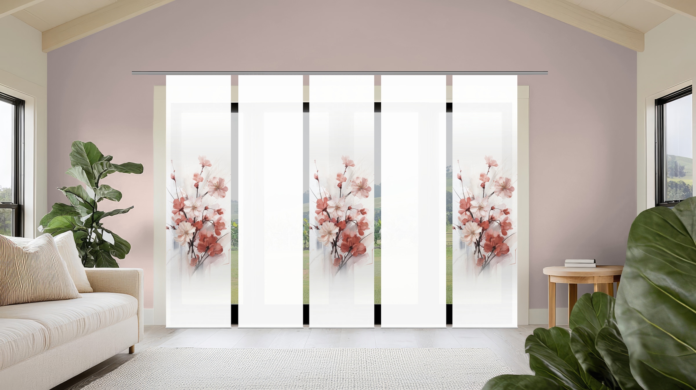 HOME WOHNIDEEN Schiebegardine »LOTUS« Paneelwagen 5 Stk. tlg. Schiebewand S günstig online kaufen