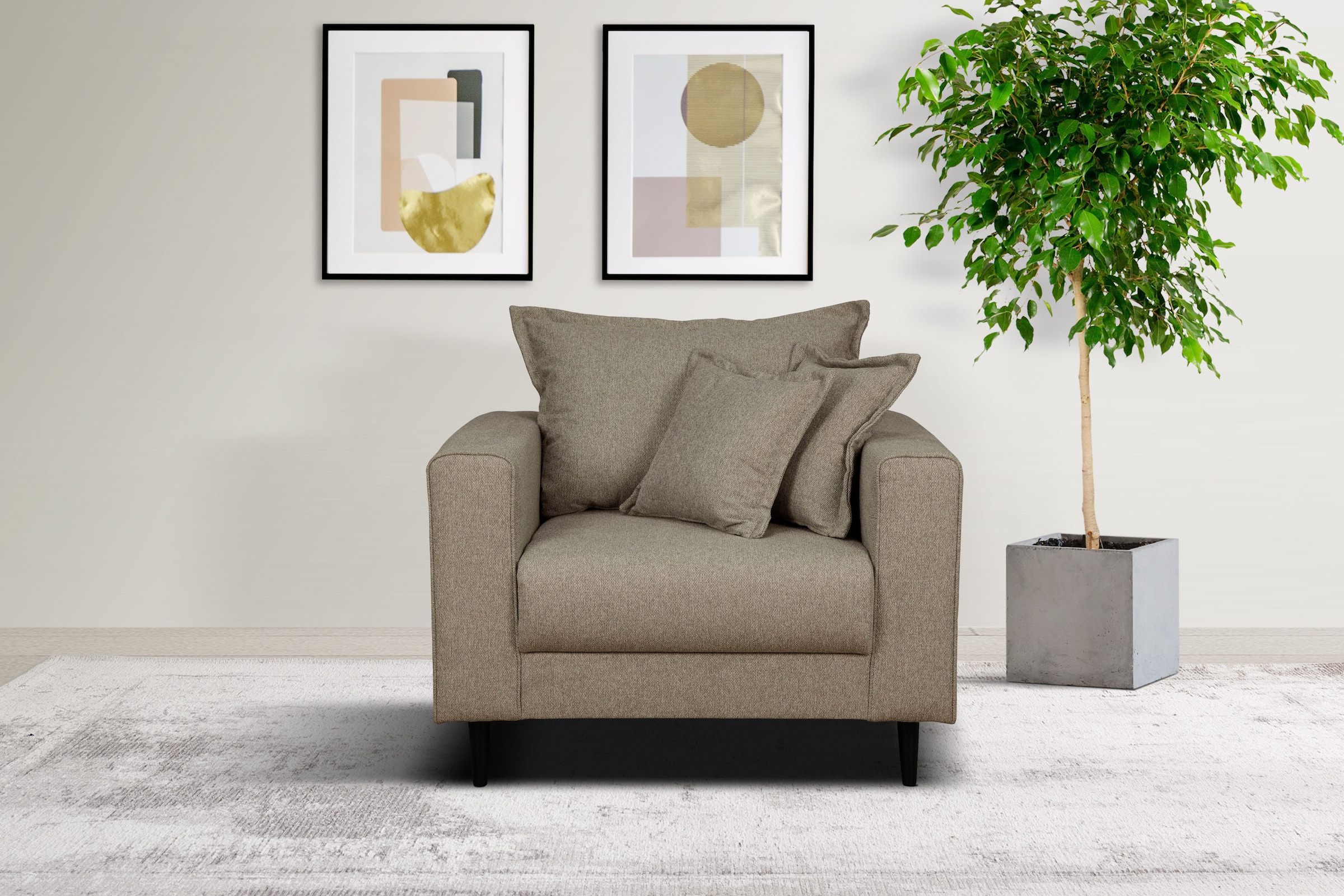Home affaire Sessel »VEYRAS Loungesessel, Maße B/T/H: 95/84/76 cm«, mit Wel günstig online kaufen