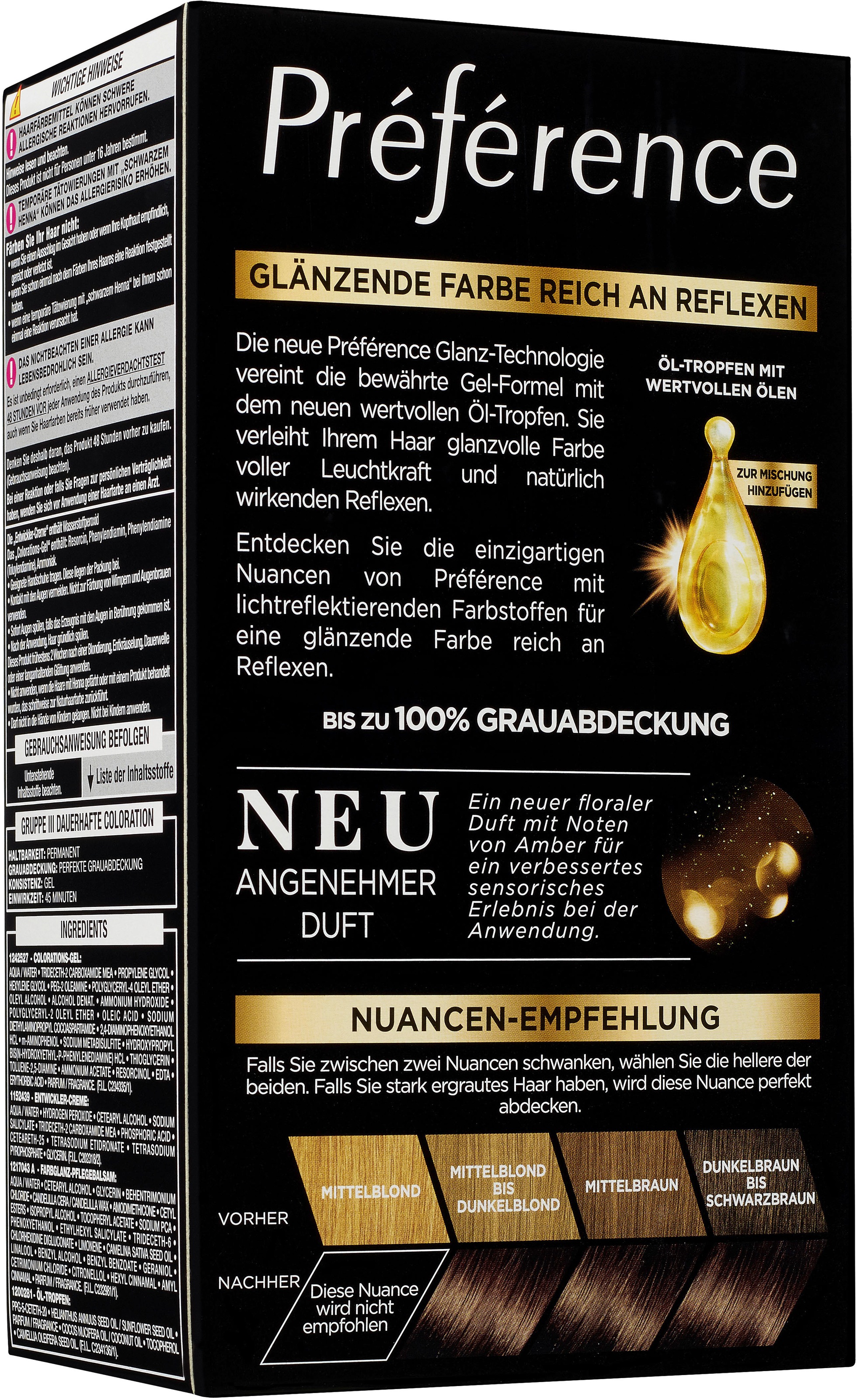 L'ORÉAL PARIS Coloration »Permanente Haarfarbe, Naturbraun«, (3 tlg.), mit pflegender Formel