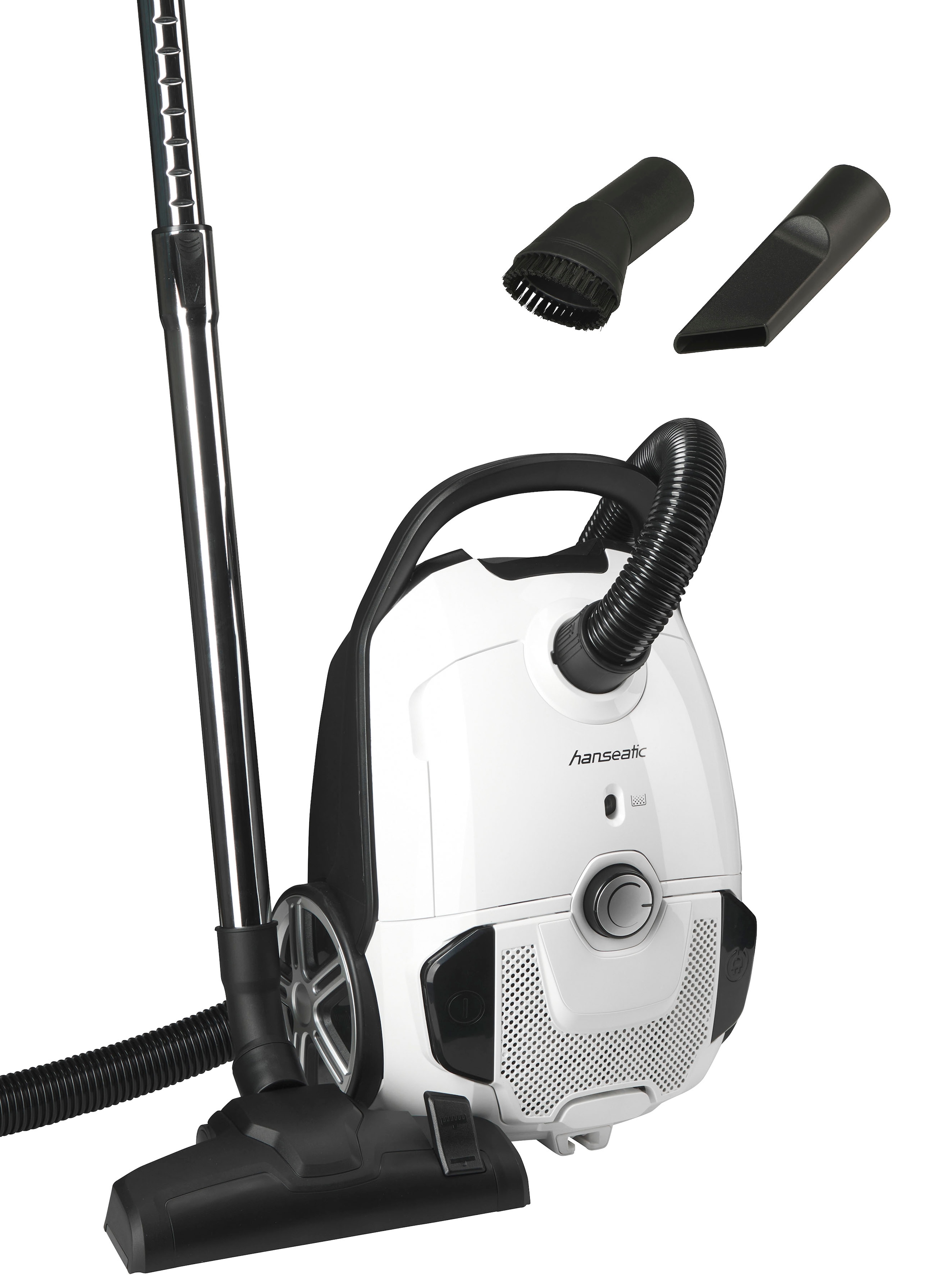Hanseatic Bodenstaubsauger »HBVC80012WMC, super silence, höhenverstellbares Saugrohr«, 800 W, mit Beutel, sehr großer 12m Aktionsradius, elektronische Saugkraftregulierung