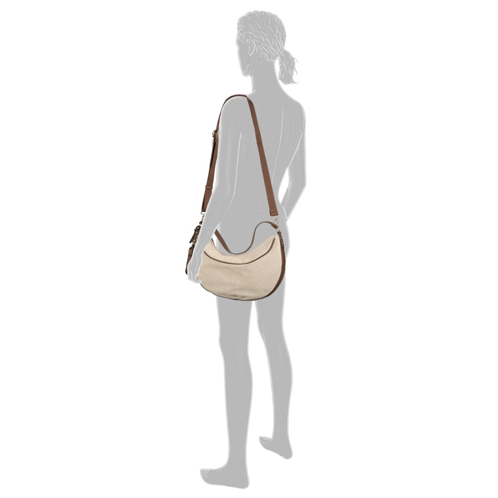 Gabor Hobo »Sibylla« aus Canvas mit edlem Lederimitat, glänzende Metalldetails & Gurtband