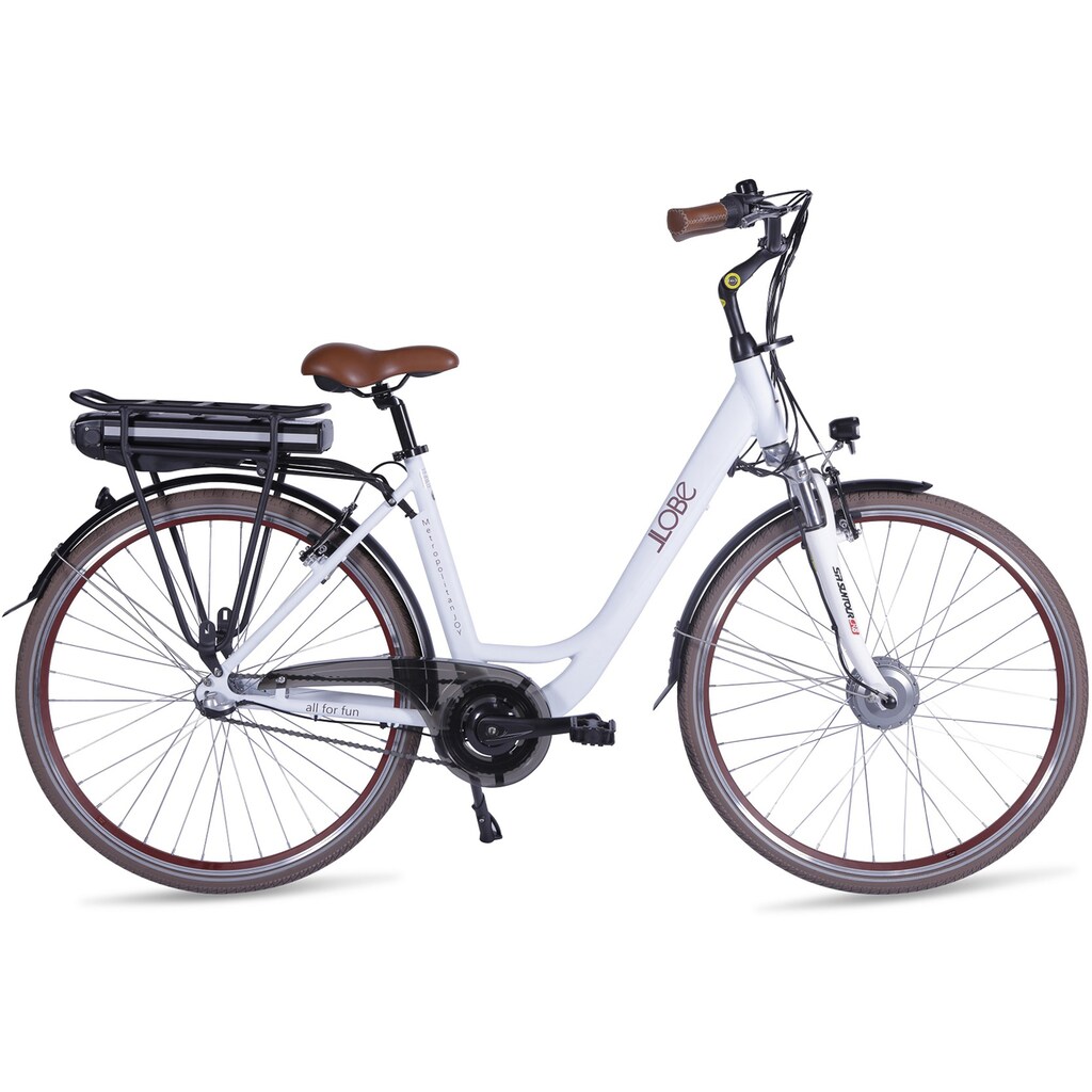 LLobe E-Bike »Metropolitan JOY 2.0, 8Ah«, 7 Gang, Shimano, Frontmotor 250 W