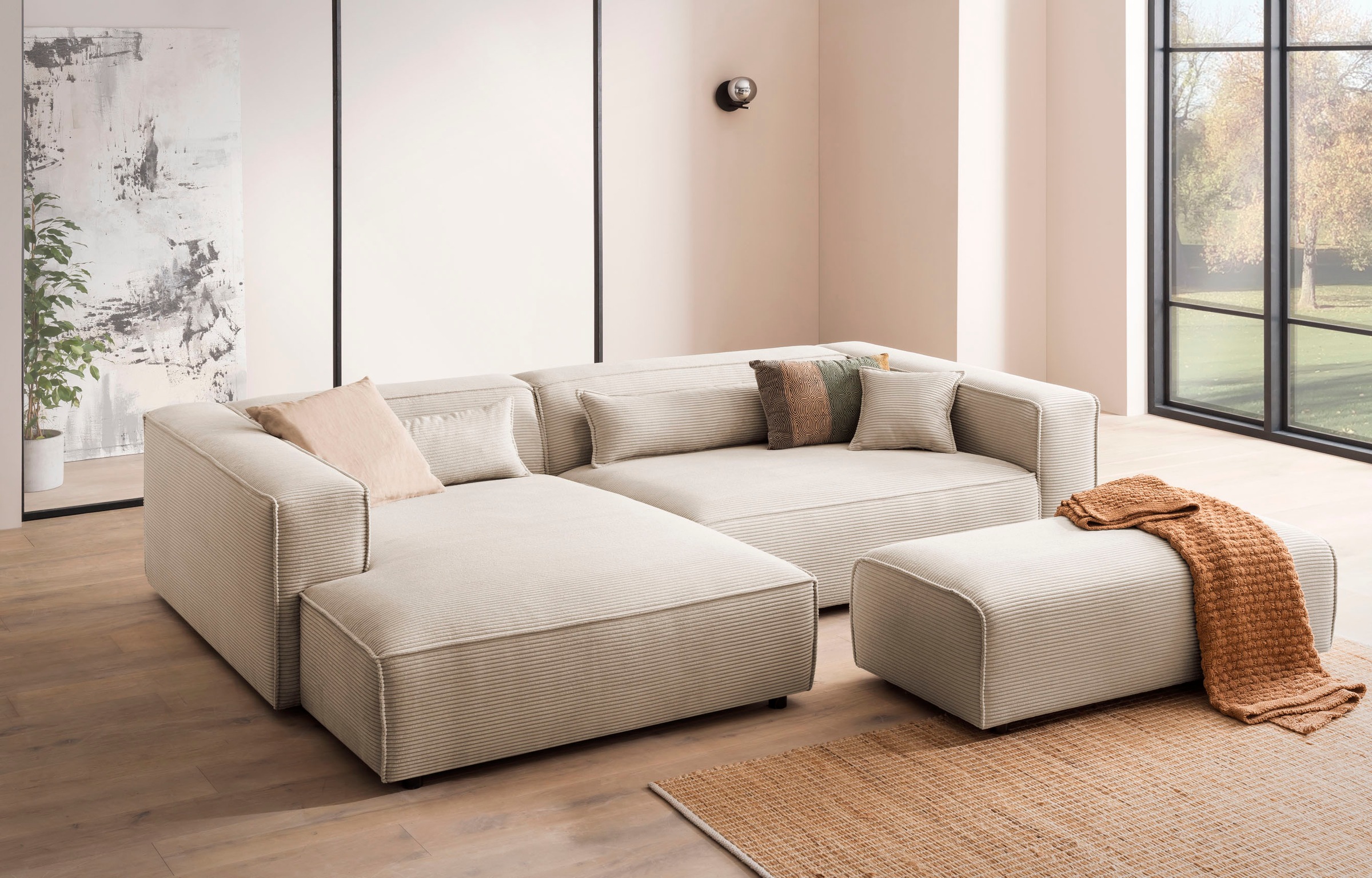 LeGer Home by Lena Gercke Ecksofa »PIARA XXL, L-Form, Schlaffunktion, Cord, günstig online kaufen