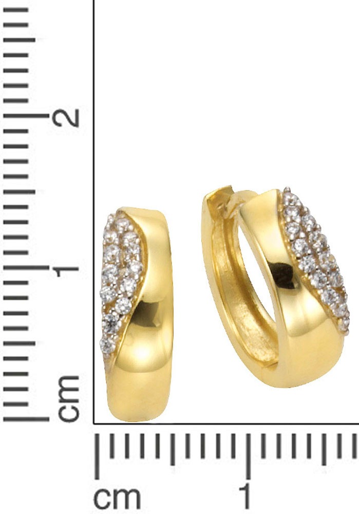 Firetti Paar Creolen »Schmuck Geschenk Gold 333«, mit Zirkonia (synth.)
