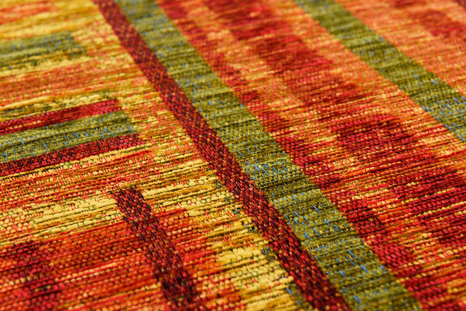 TOM TAILOR Teppich »Stripy Pat«, rechteckig, 5 mm Höhe, Flachgewebe, modernes Patchworkdesign, gestreift, Chenille, Wohnzimmer