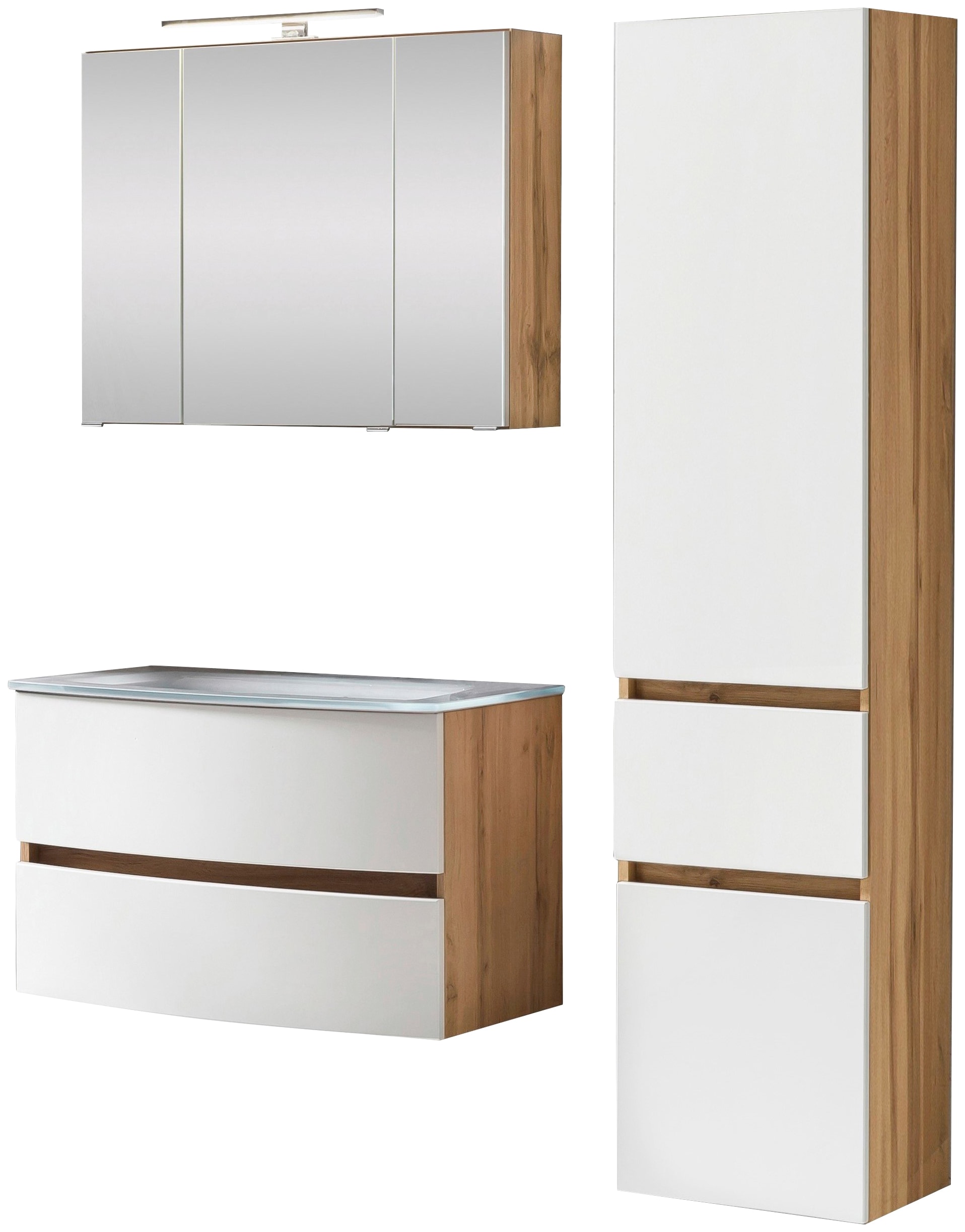 welltime Badezimmer-Set »Kaunas« Set, 3 Stk. tlg. bestehend aus Waschtisch- günstig online kaufen