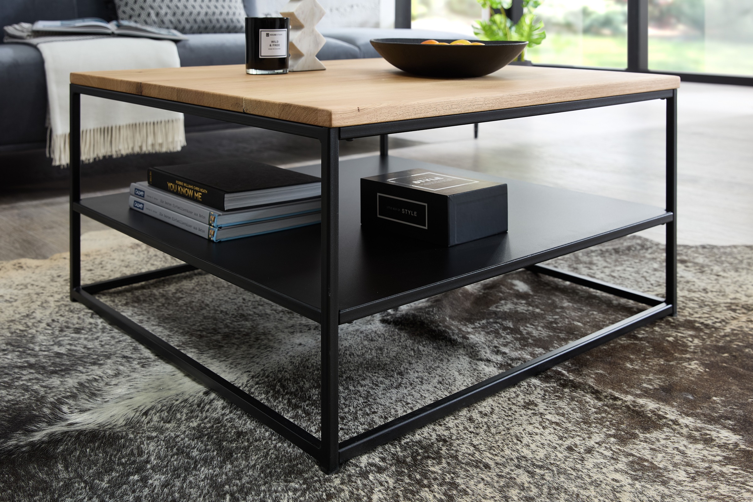 Stolkom Couchtisch »Tilda Wohnzimmertisch Massivholz im Industrial Style Bx günstig online kaufen