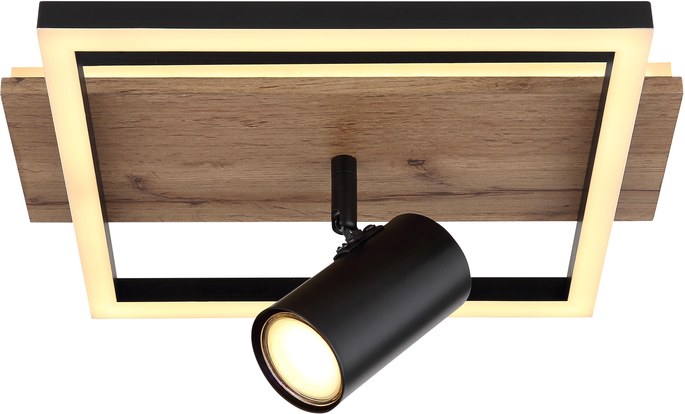 GLOBO LIGHTING LED Deckenleuchte »KASSU« LED-Modul Warmweiß Deckenlampe/Wohnzimmer/Schlafzimmer/modern/Holz