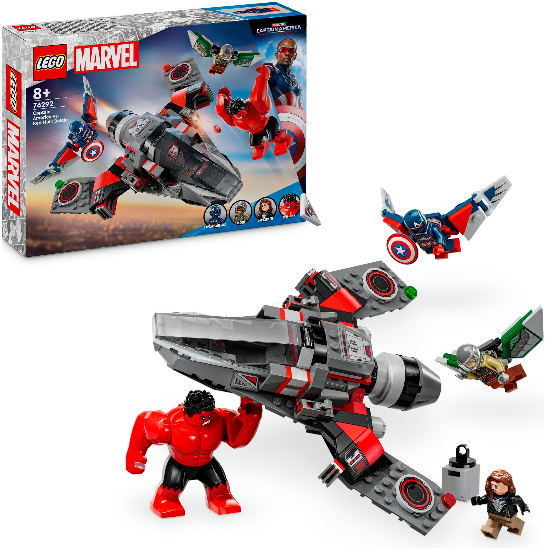 LEGO® Konstruktionsspielsteine »Showdown zwischen Captain America und Red Hulk (76292)«, (223 St.), Made in Europe