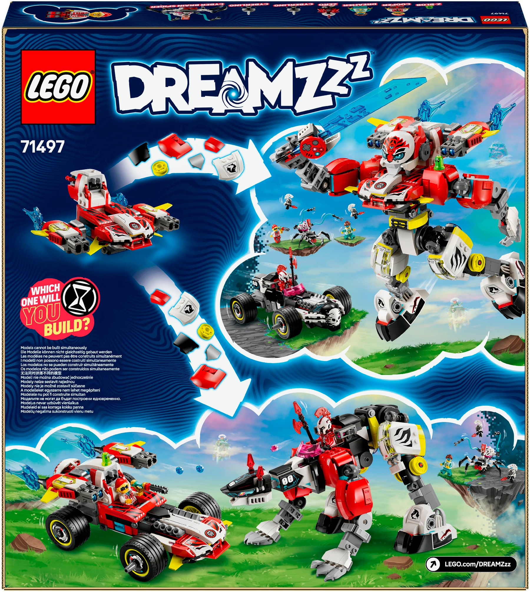 LEGO® Konstruktionsspielsteine »Coopers Tiger-Mech und Zero's Hot Rod Auto (71497), LEGO DREAMZzz«, (1006 St.), Made in Europe