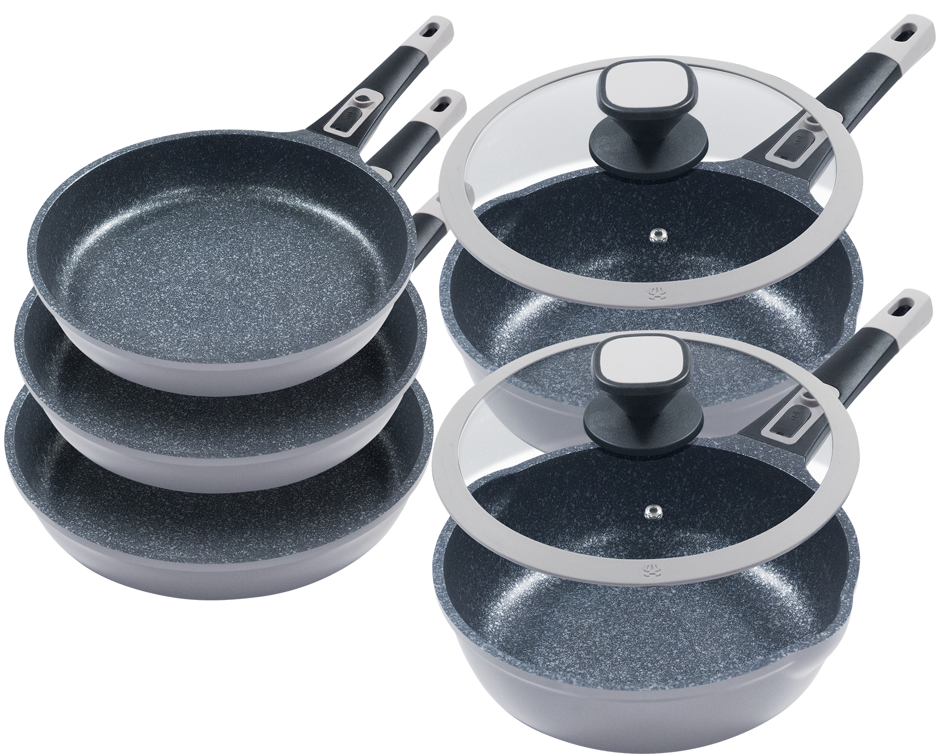 KING Pfannen-Set »»Moonscape 5er«, inkl. 2 Glasdeckel« Aluminiumguss Set, 5 günstig online kaufen