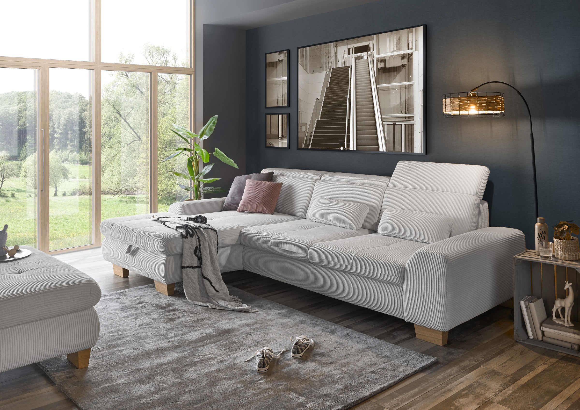 set one by Musterring Ecksofa »SO 3400 Sitzhöhe 47cm oder 49cm, Sitztiefe v günstig online kaufen