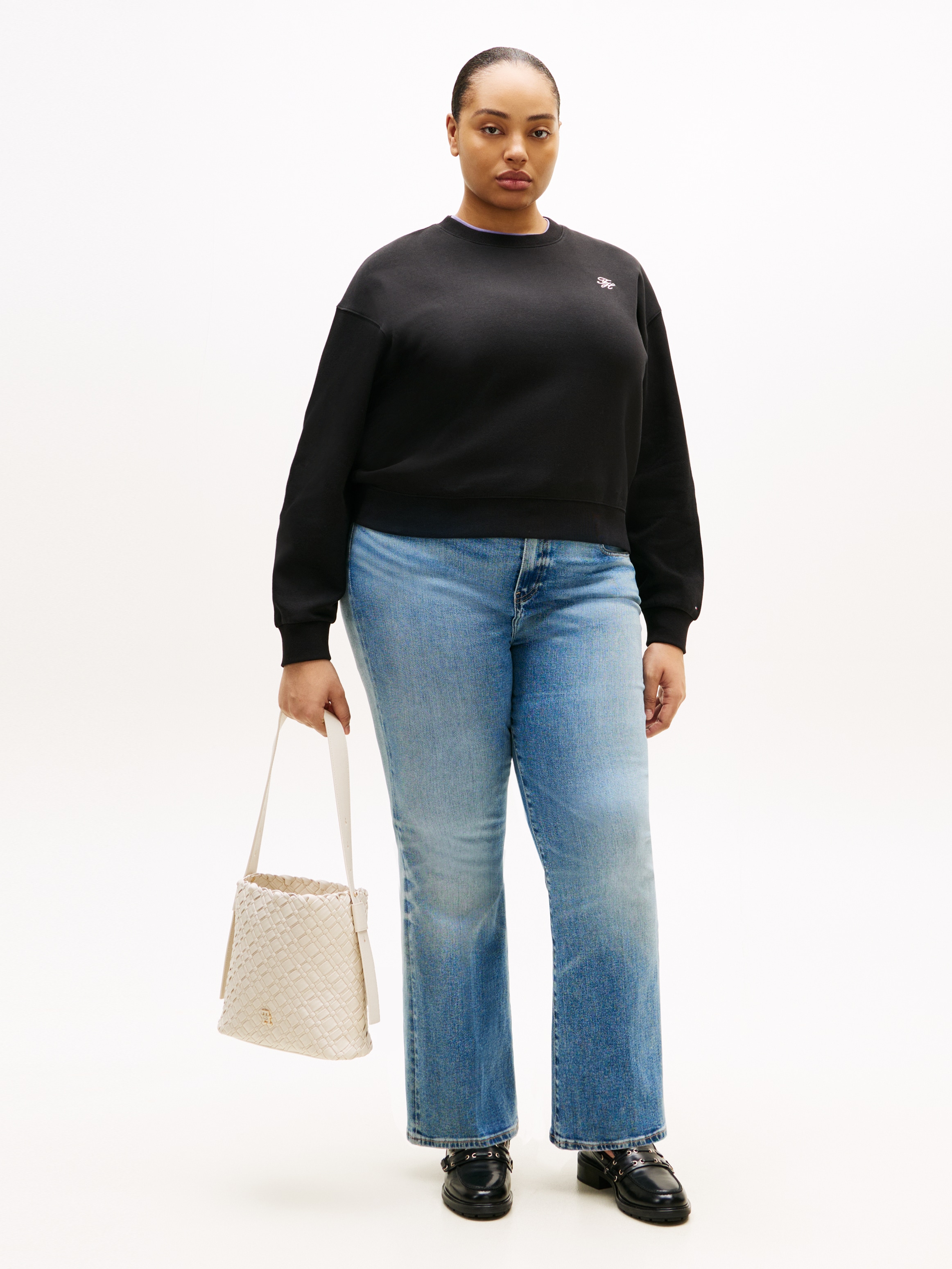 Tommy Hilfiger Curve Sweatshirt »CRV TH SCRIPT REG FLEECE SWTSRT«, in großen Größen
