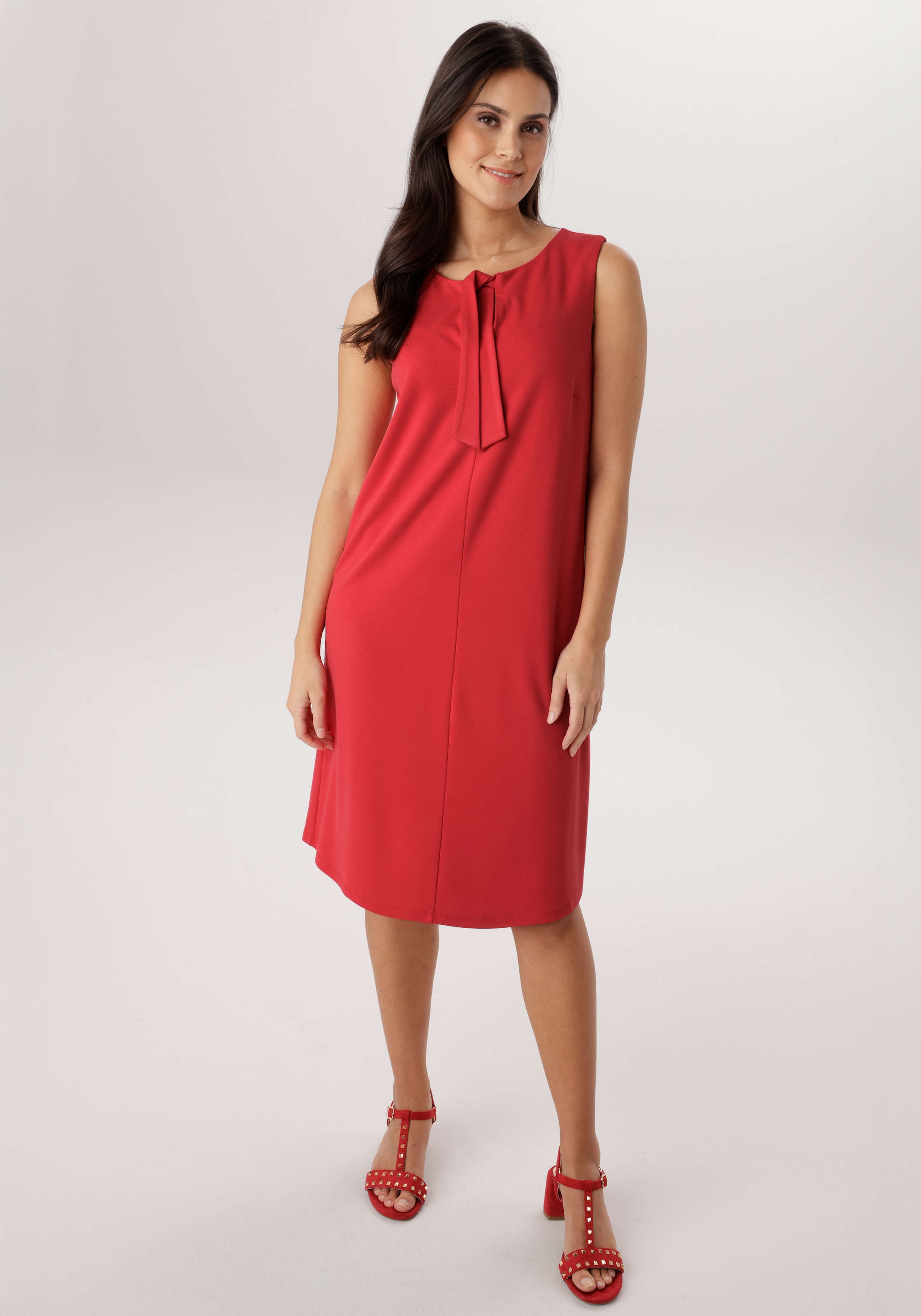 Aniston SELECTED Jerseykleid mit raffinierten Ausschnitt und Bindebänder