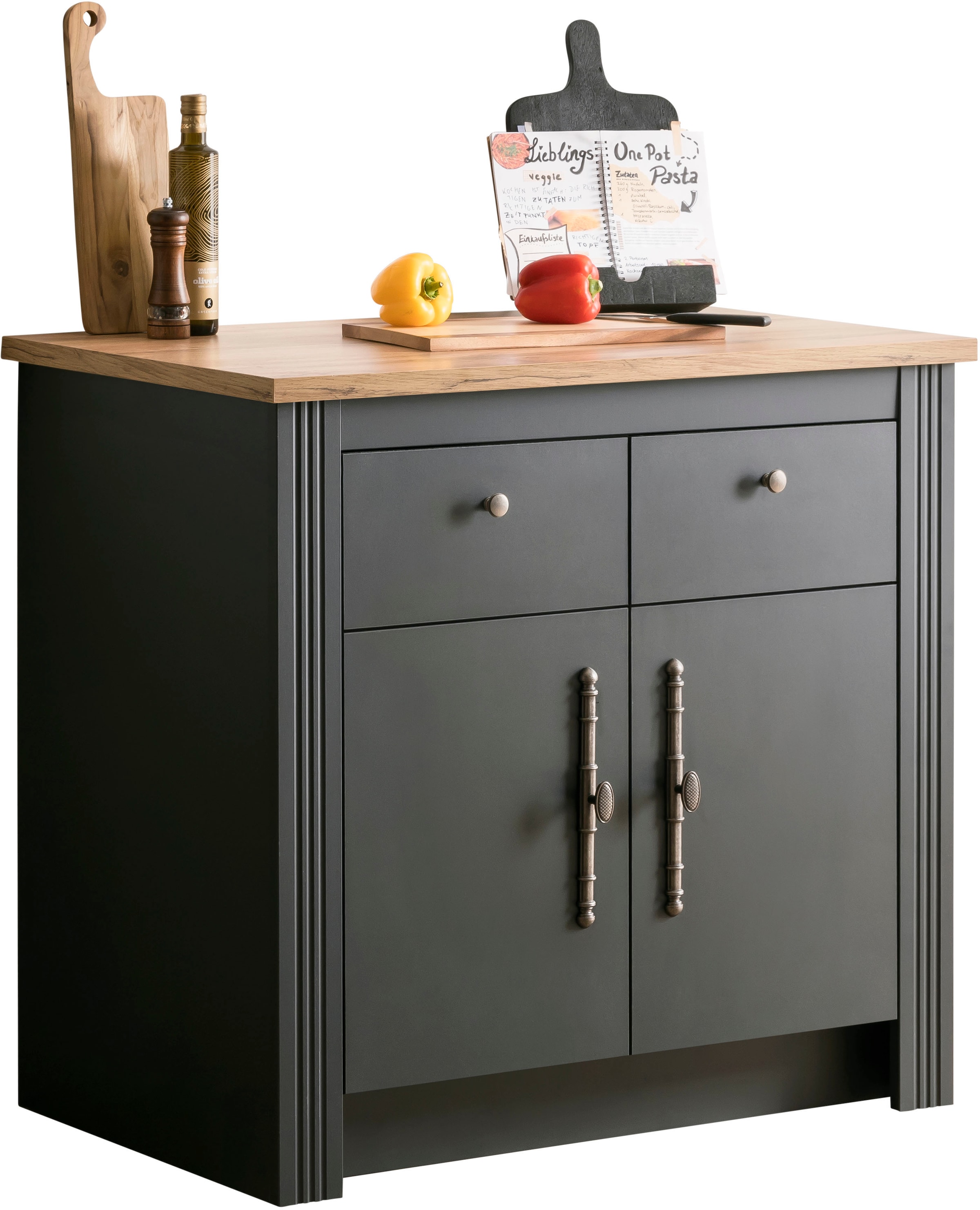 KOCHSTATION Unterschrank »Westminster«, im romantischen Landhausstil, Breite 100 cm