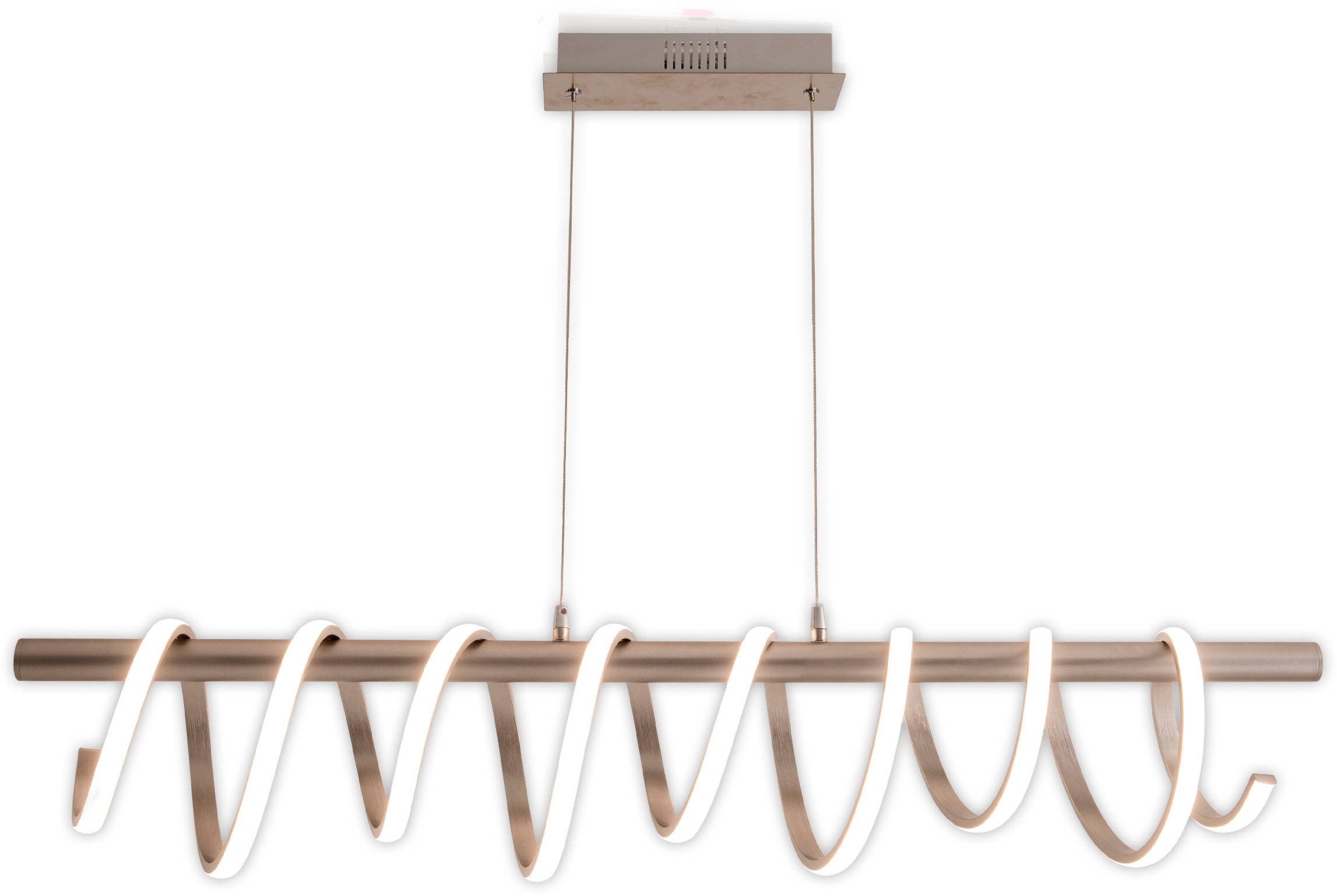 näve LED Pendelleuchte »Belleza«, 1 flammig, Leuchtmittel LED-Modul | LED fest integriert, Hängeleuchte warmweiß, 3-Stufen-dimmbar, 35W, L:100cm, silberfarben