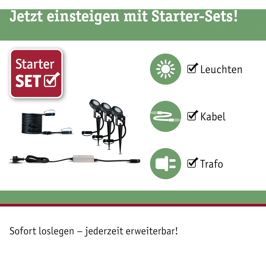 Paulmann LED Gartenstrahler »Plug & Shine«, 3 flammig-flammig